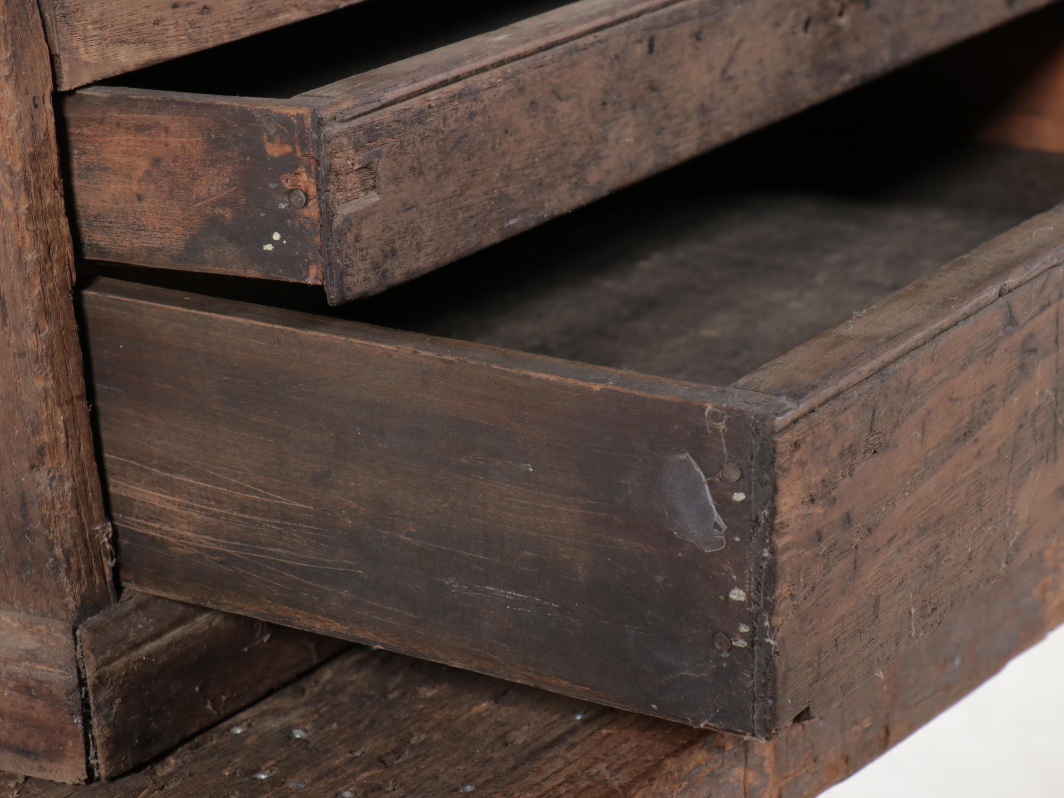 Industrial Wood and Metal Cart with C. E. Jennings & Co. Tool Storage Chest