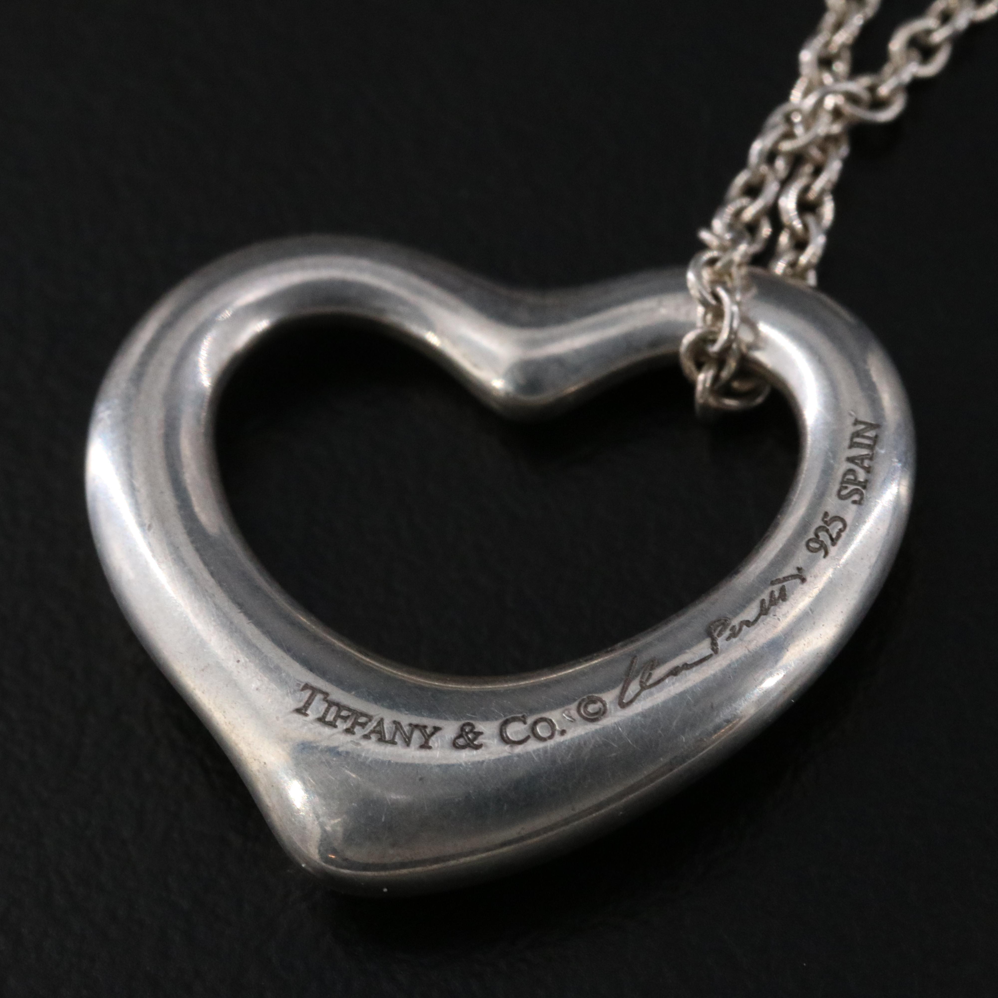 Elsa Peretti for Tiffany & Co. Open Heart Sterling Pendant Necklace