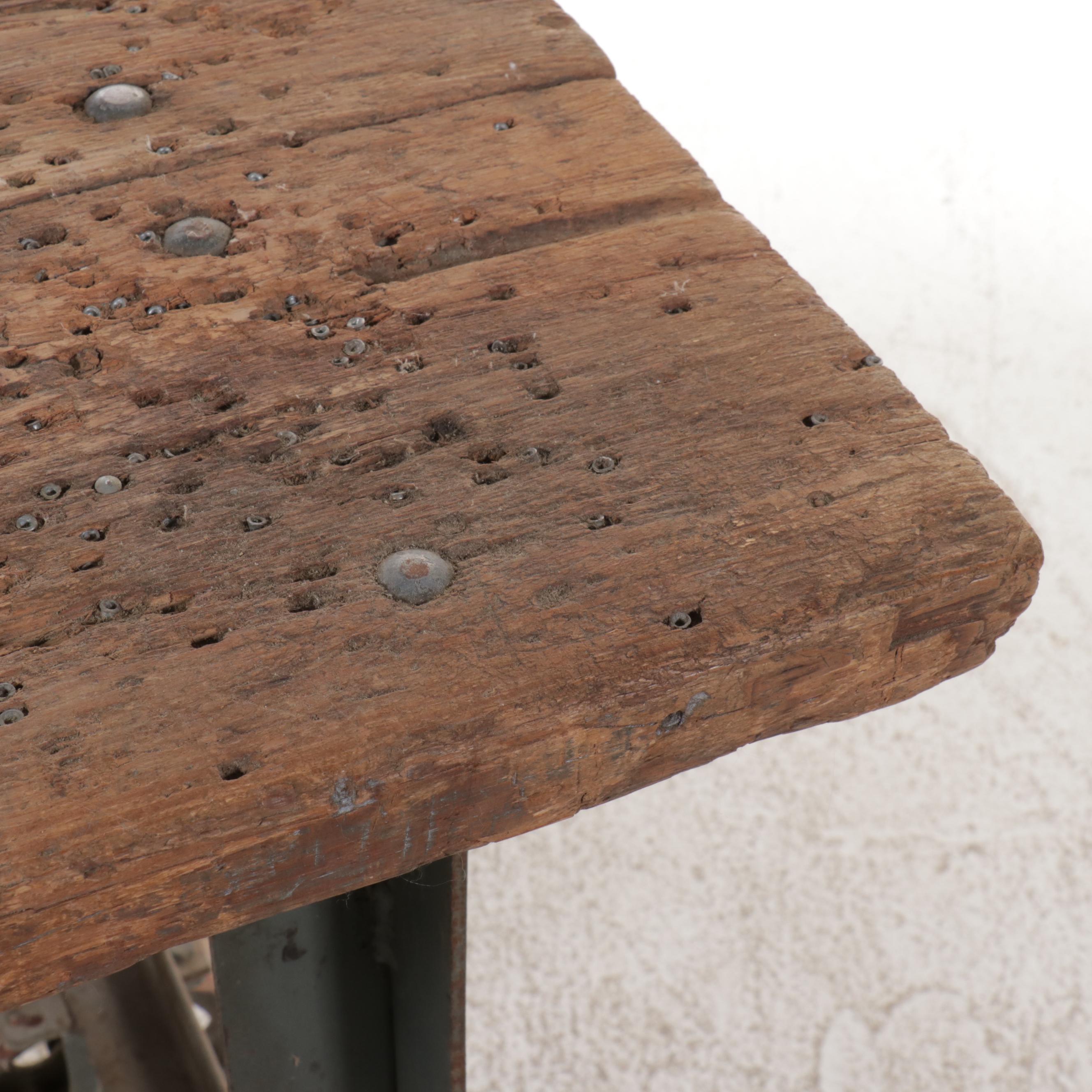 Industrial Wood and Metal Cart with C. E. Jennings & Co. Tool Storage Chest