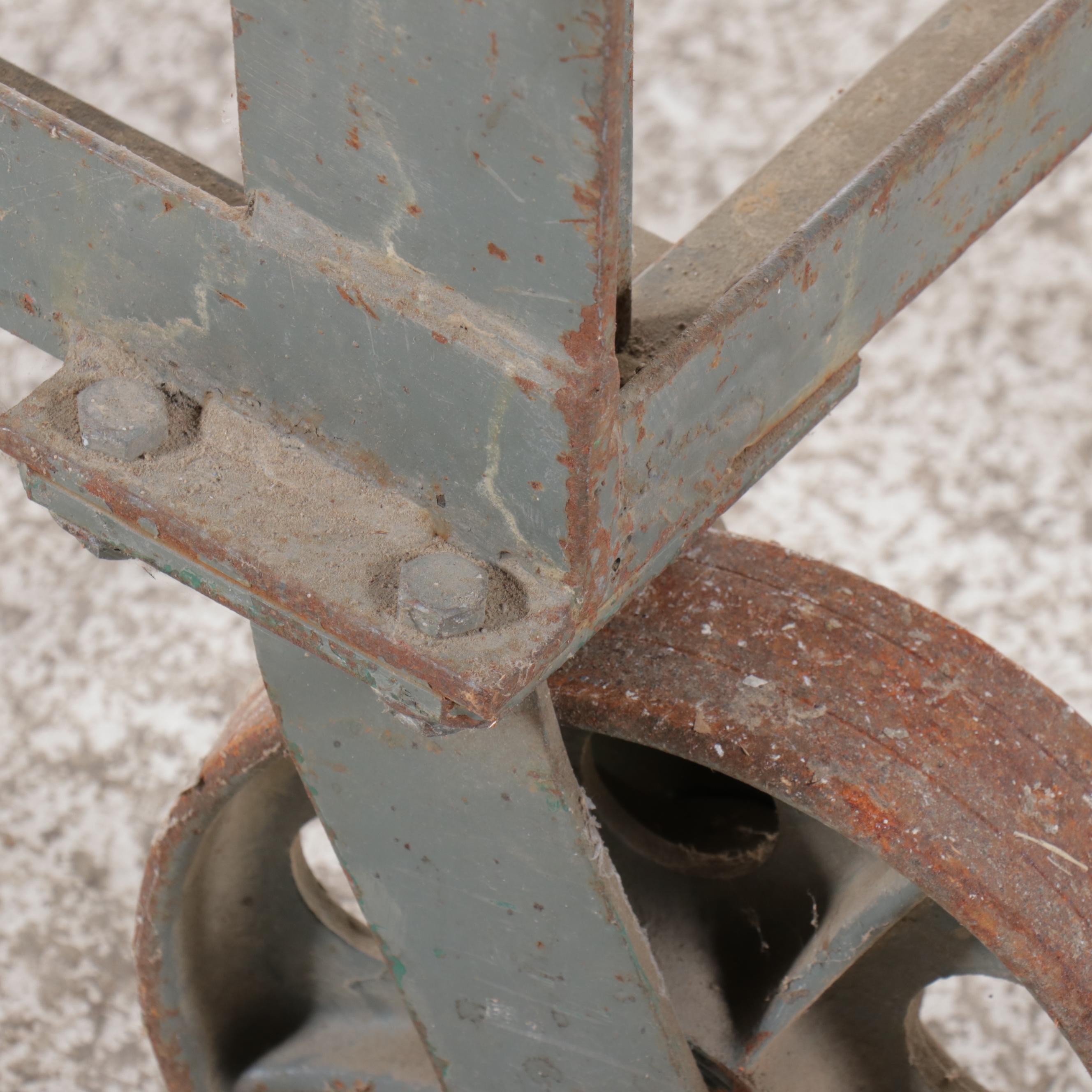 Industrial Wood and Metal Cart with C. E. Jennings & Co. Tool Storage Chest