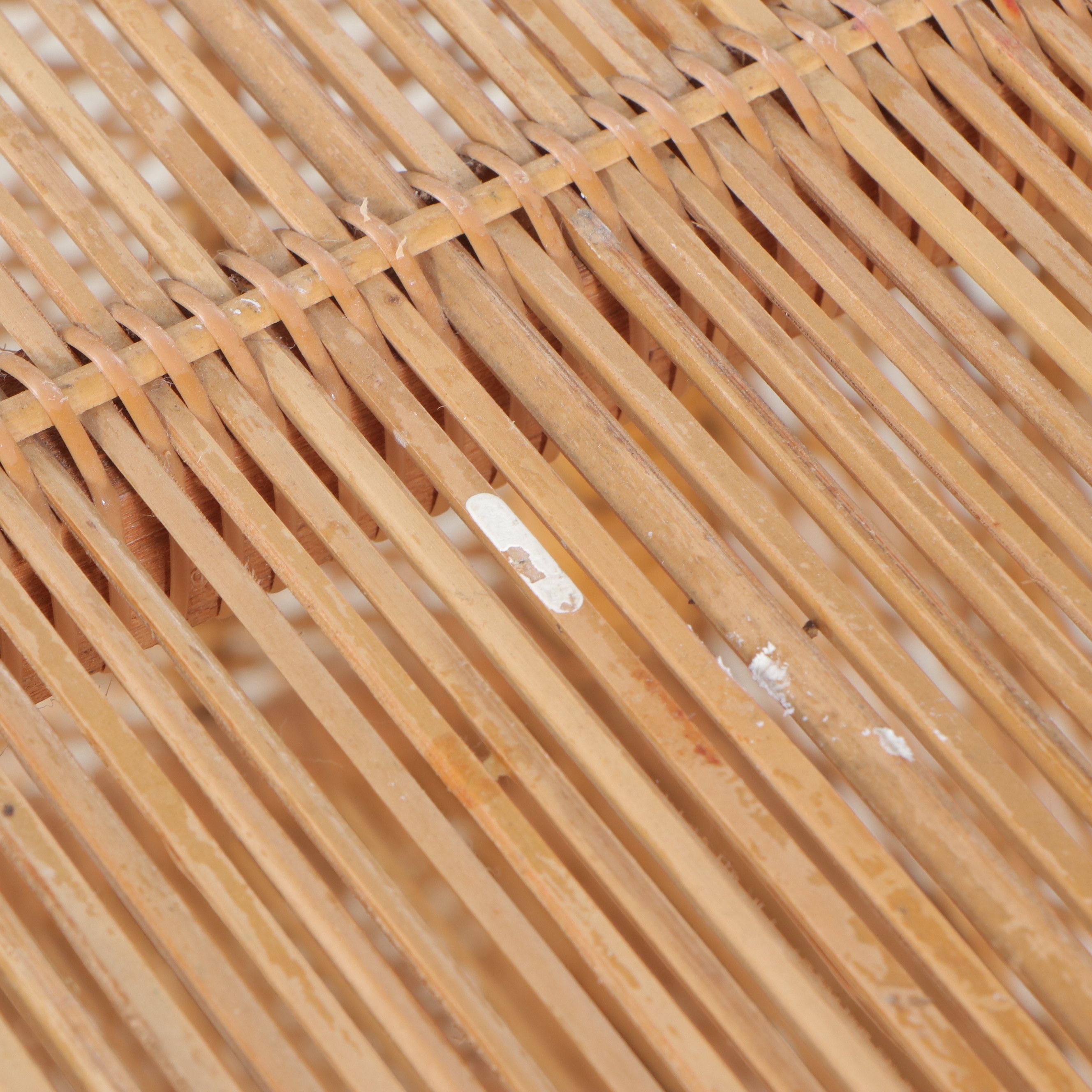 Bamboo and Rattan Cabinet with Two-Tone Wicker Baskets