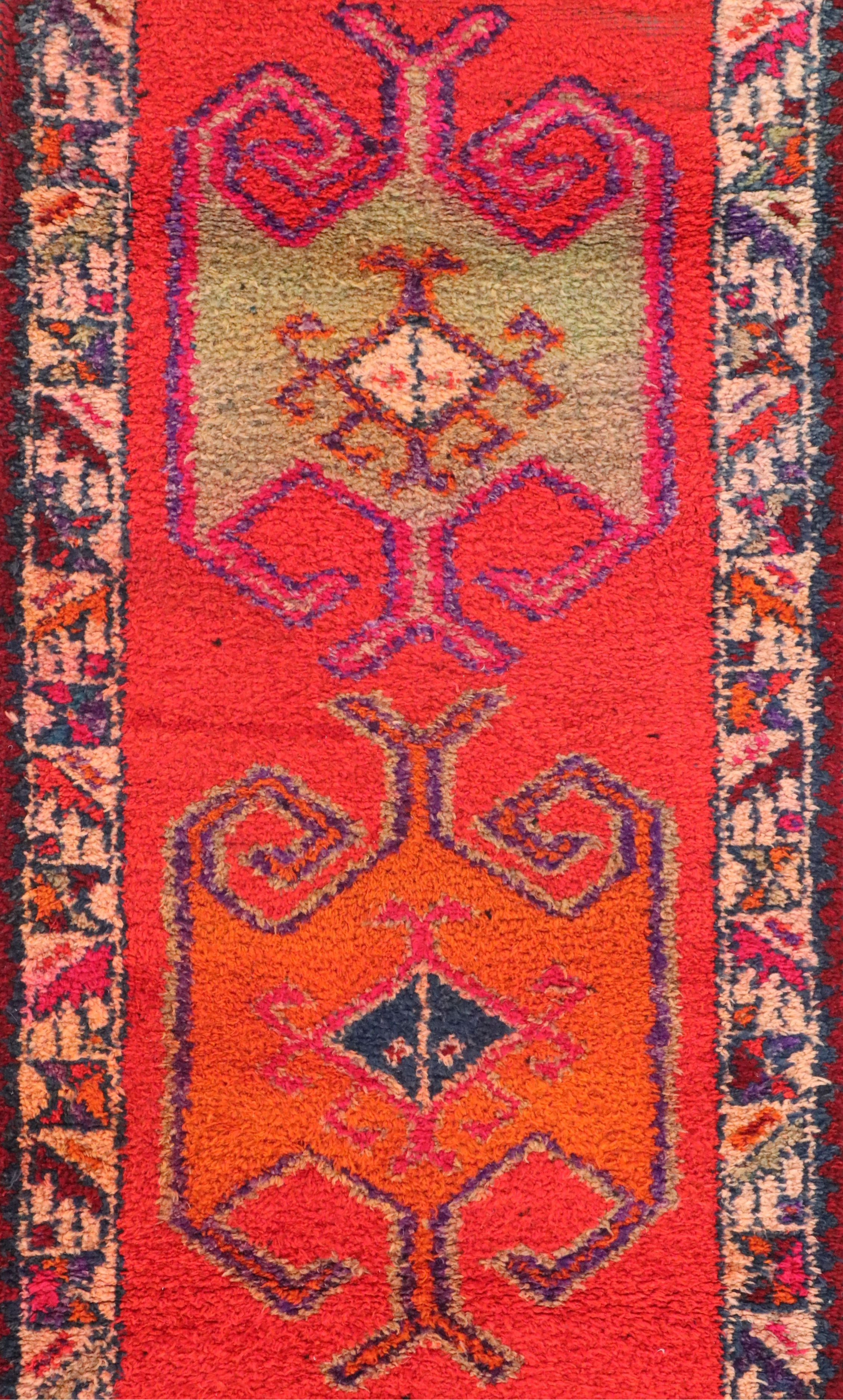 3'5 x 12'8 Hand-Knotted Turkish Village Carpet Runner