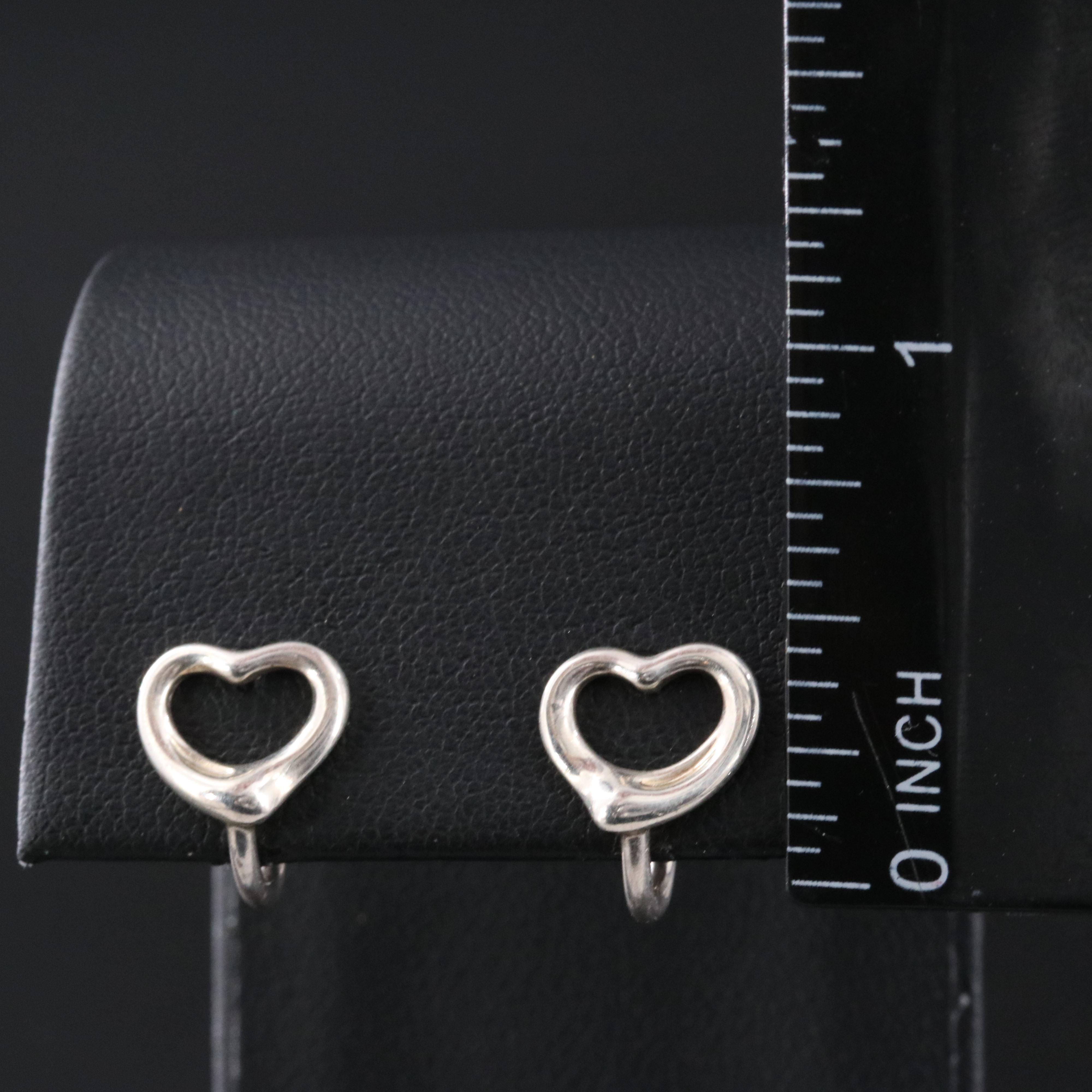 Elsa Peretti for Tiffany & Co. Open Heart Sterling Screw Back Earrings