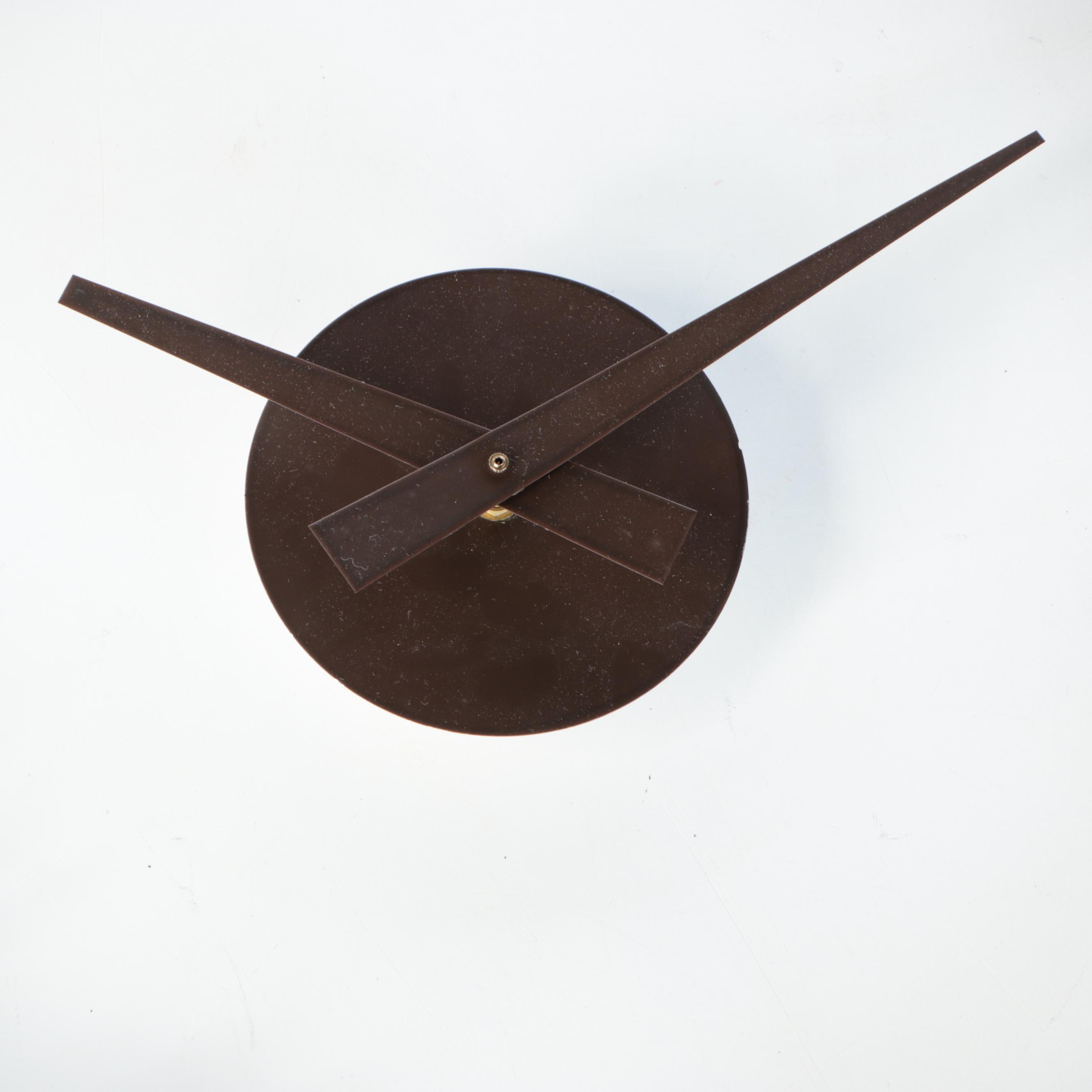 Neiman Marcus Brutalist Style Roman Numeral Metal Wall Clock