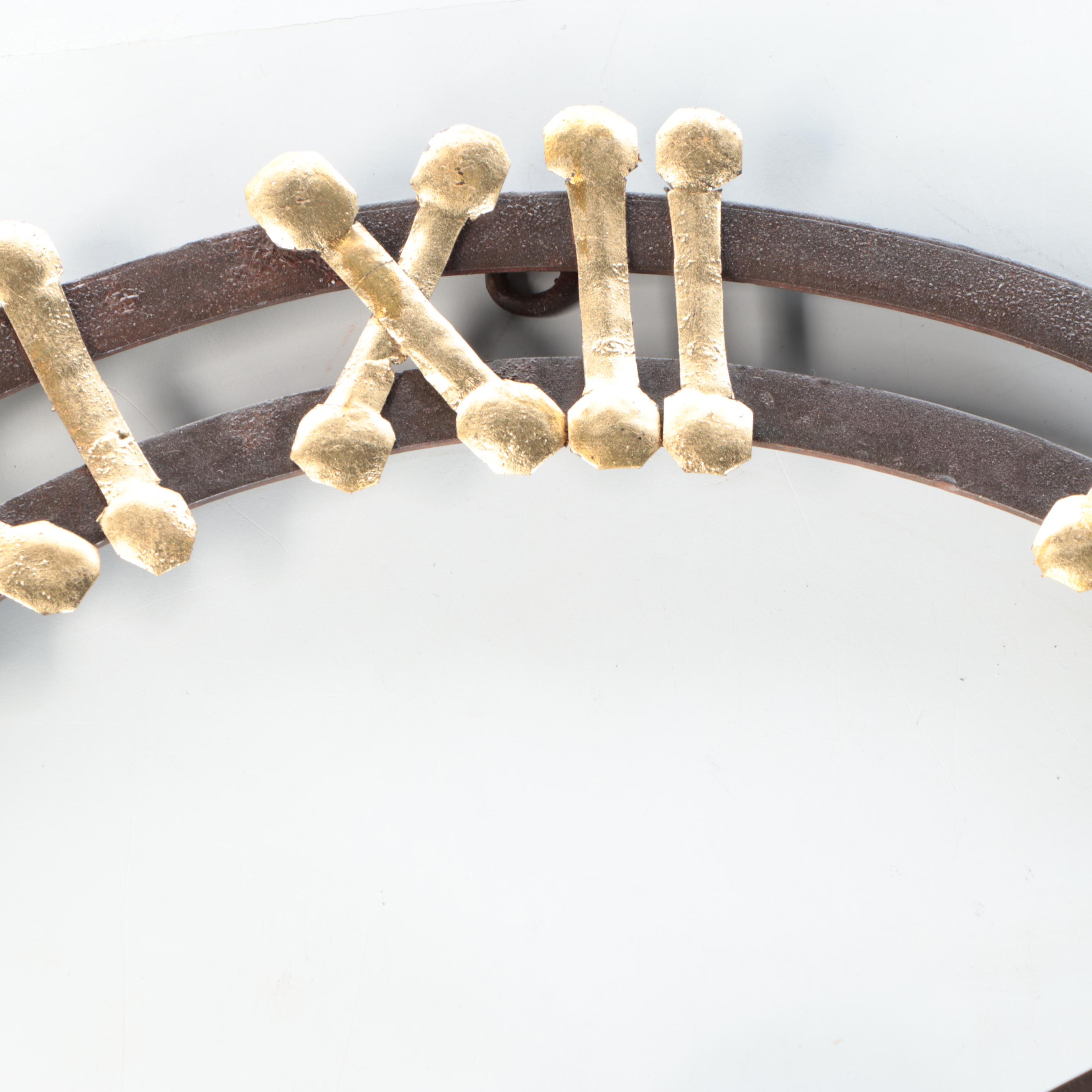 Neiman Marcus Brutalist Style Roman Numeral Metal Wall Clock