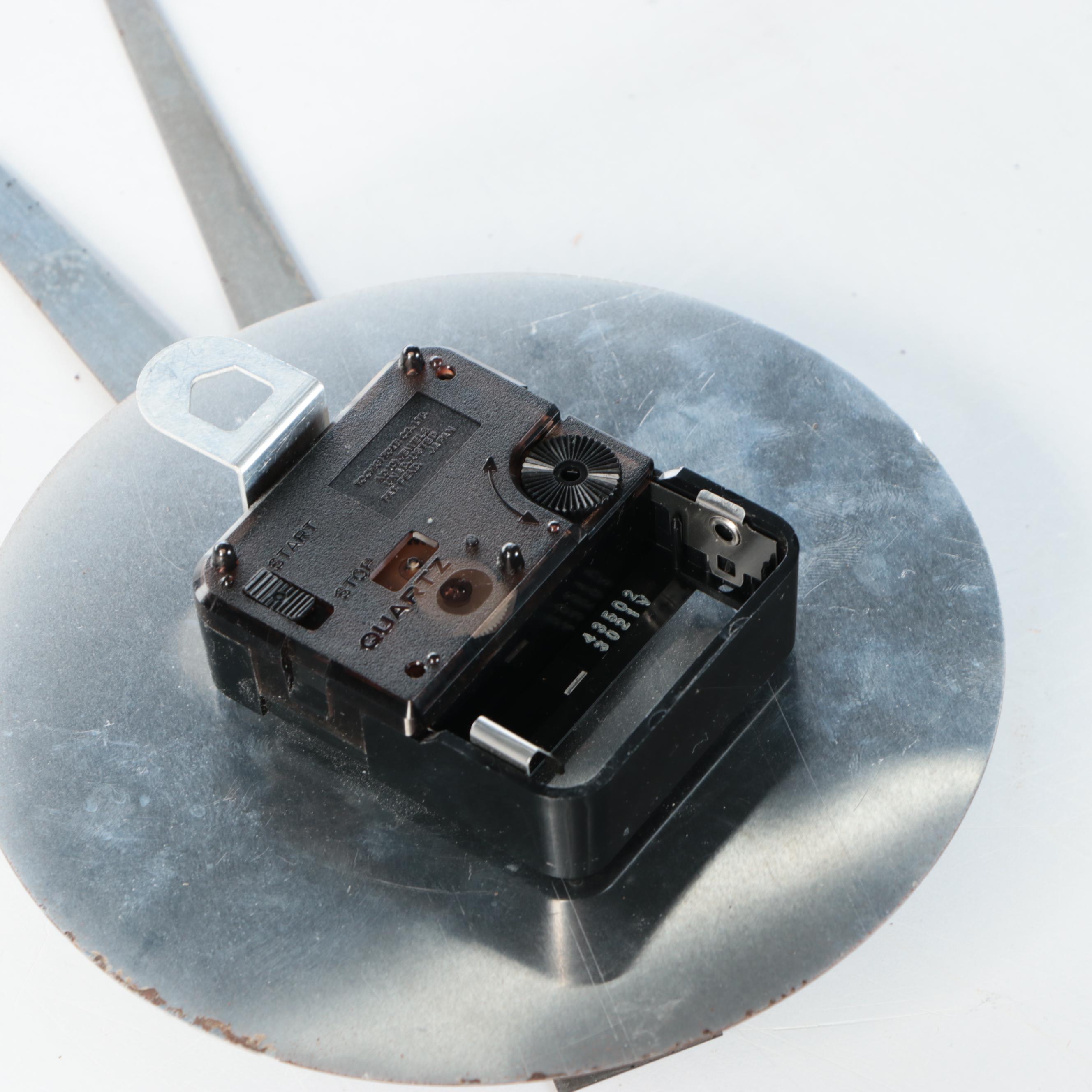 Neiman Marcus Brutalist Style Roman Numeral Metal Wall Clock