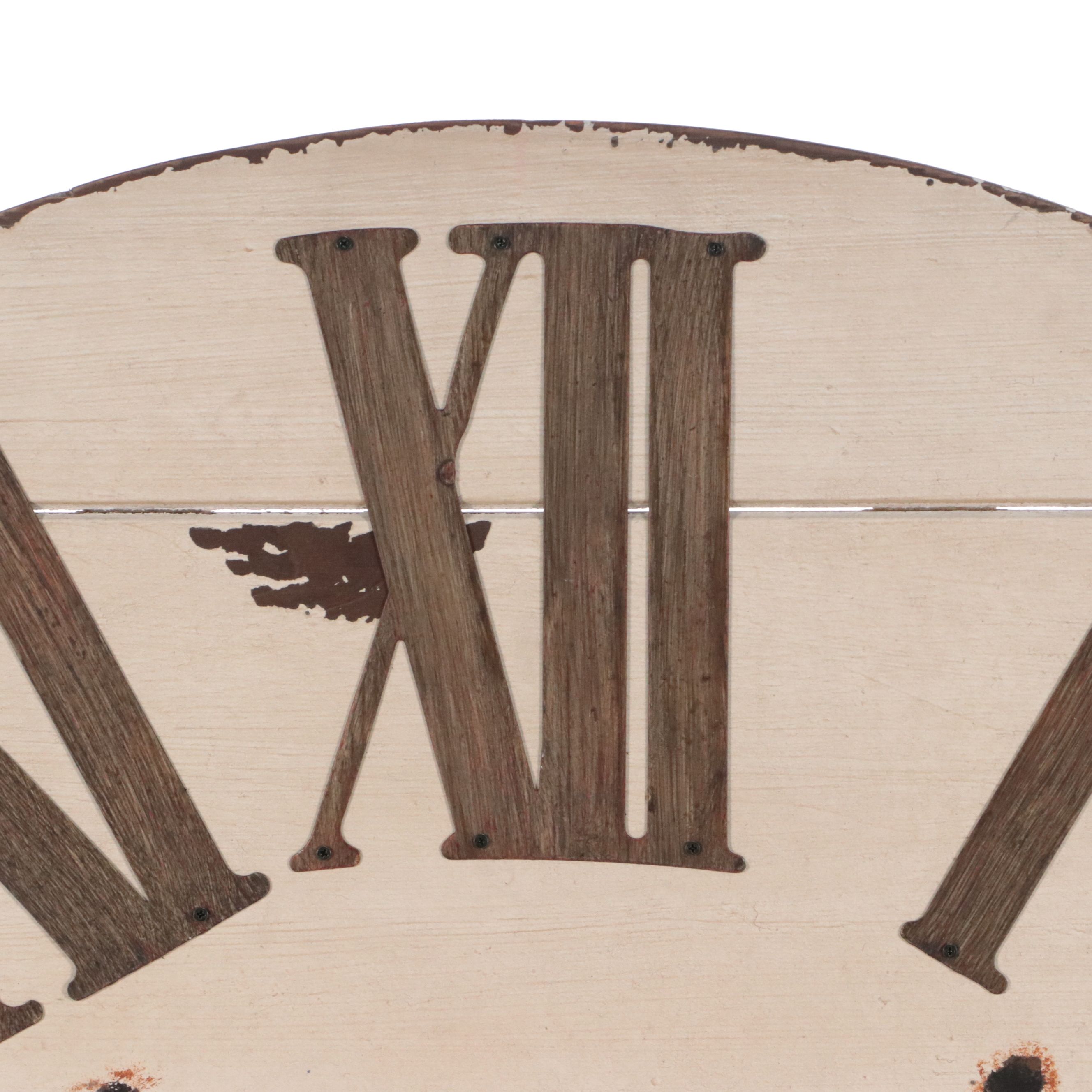 36" Ballard Designs "Lanier" Oversized Rustic Wood Wall Clock