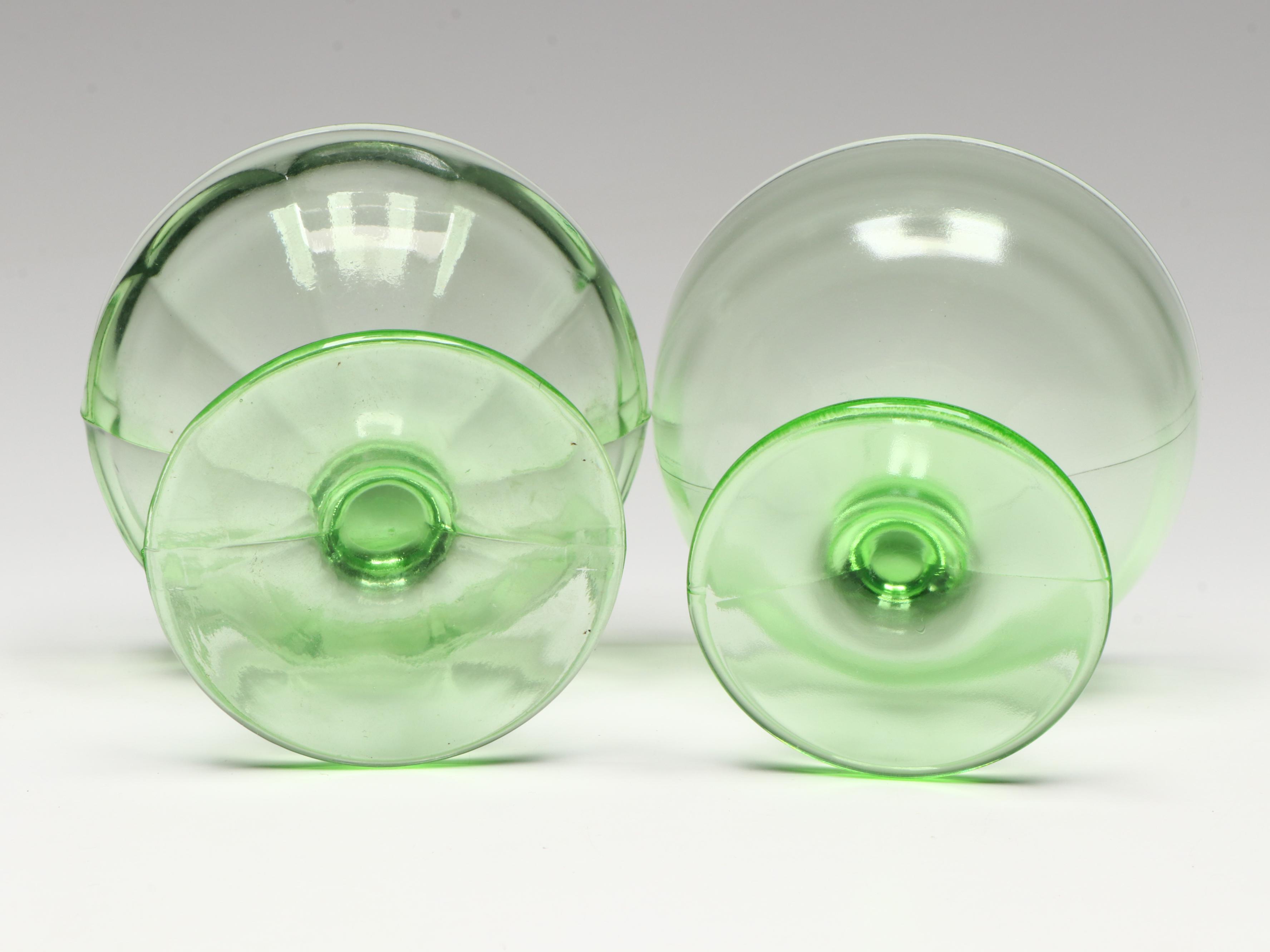 Uranium Glass Sherbet Glass Collection, Early to Mid-20th Century