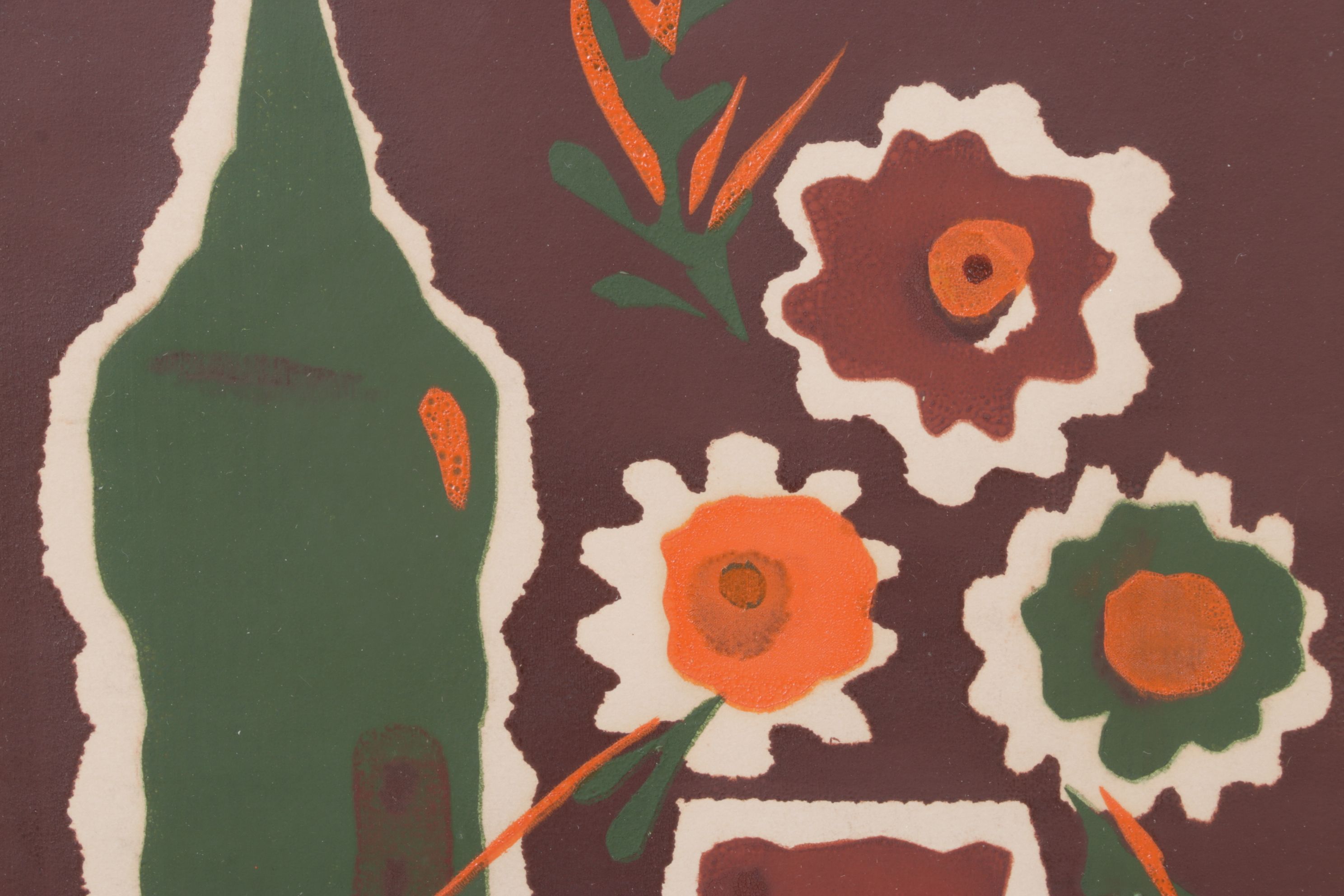 Miriam Woolfolk Silhouette Serigraph "Green Bottle", 1974