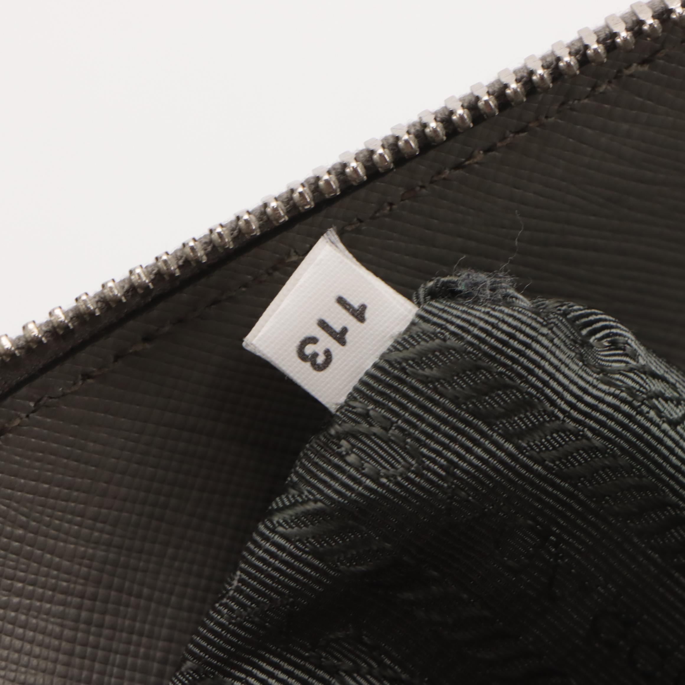 Prada Promenade Dome Two-Way Bag in Marmo Gray Saffiano Lux Leather