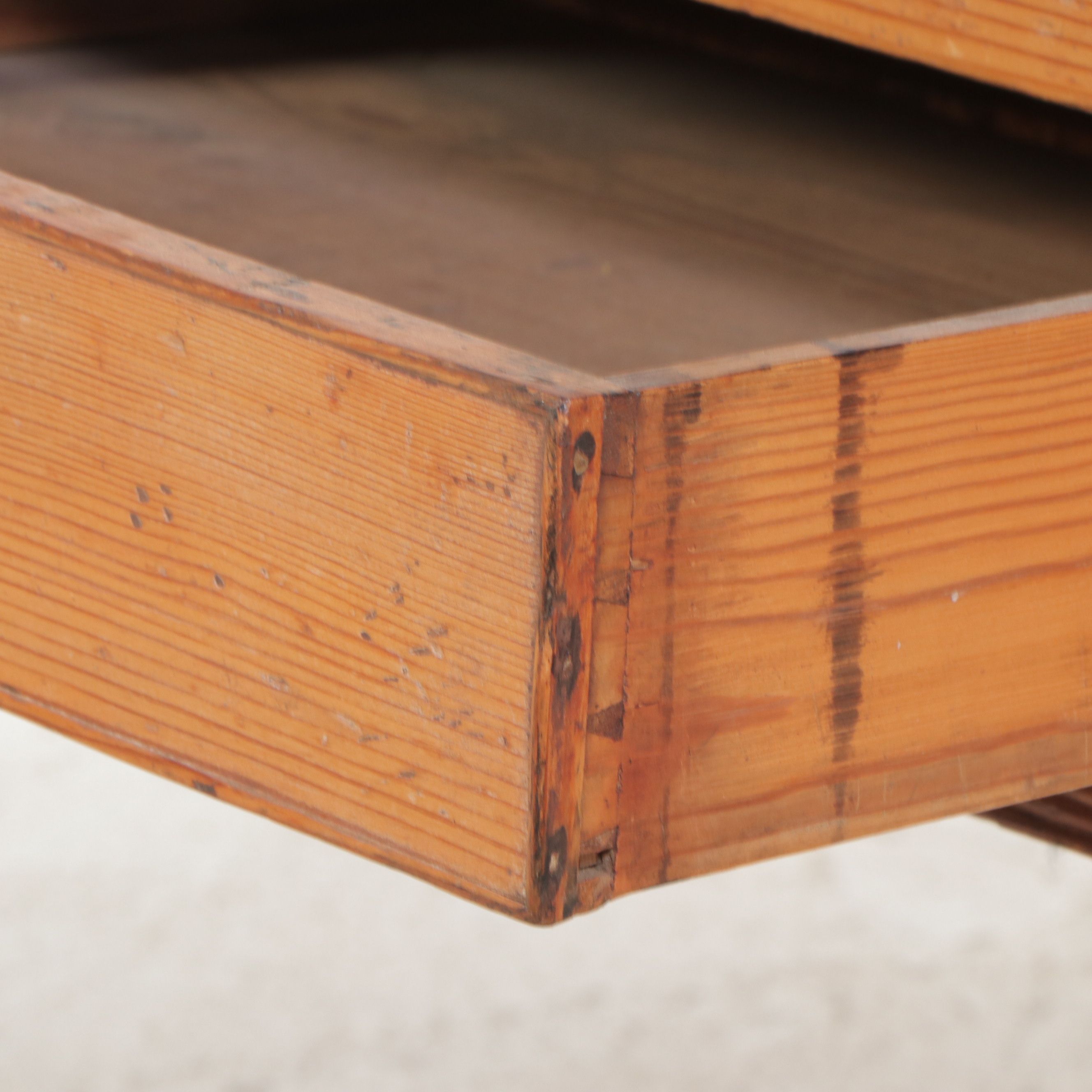 Antique Early American Style Pine Slat-Front Desk