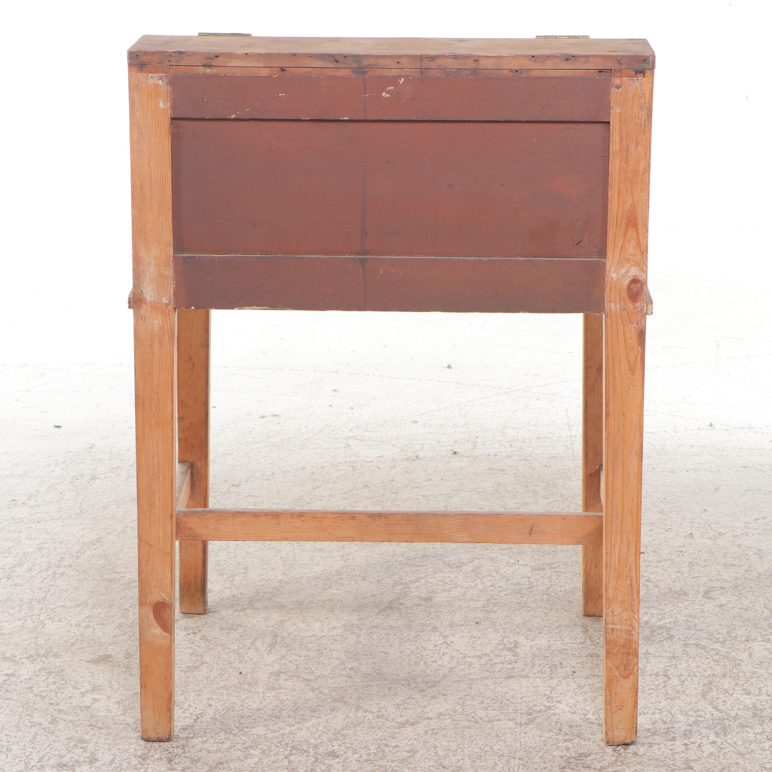 Antique Early American Style Pine Slat-Front Desk