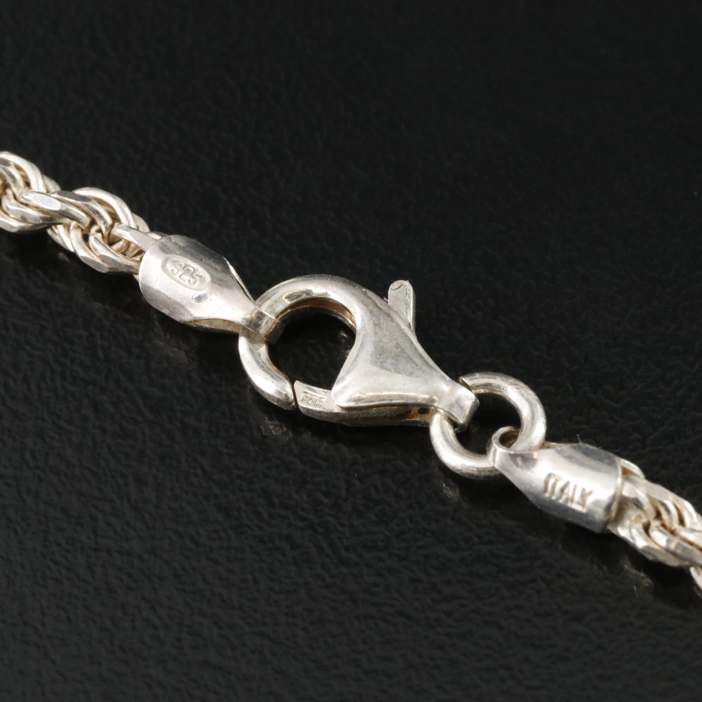 Sterling Rope Chain Bracelet