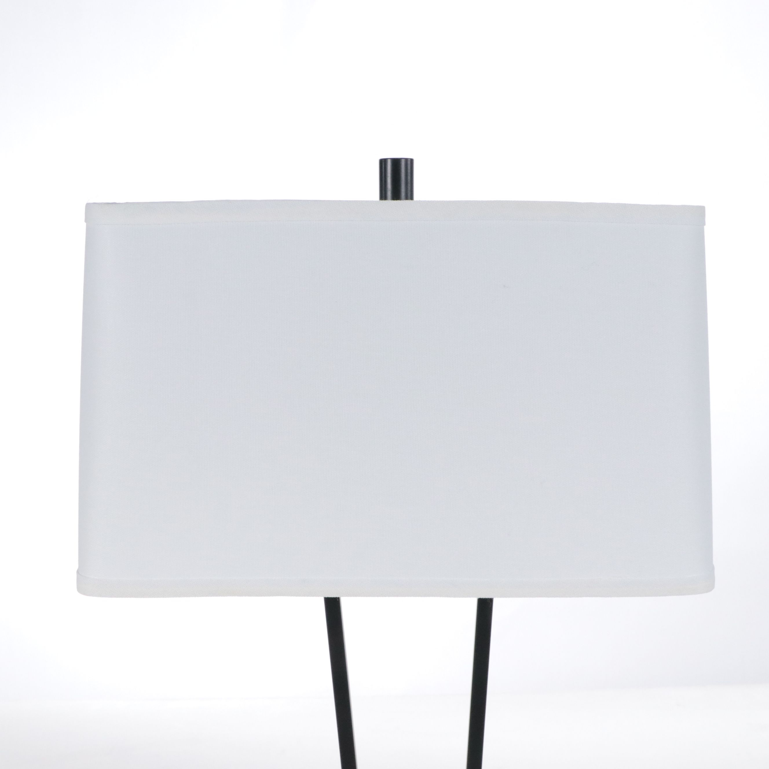 Pair of Cole Minimalist Metal Table Lamps with Rectangular Shades and USB Ports