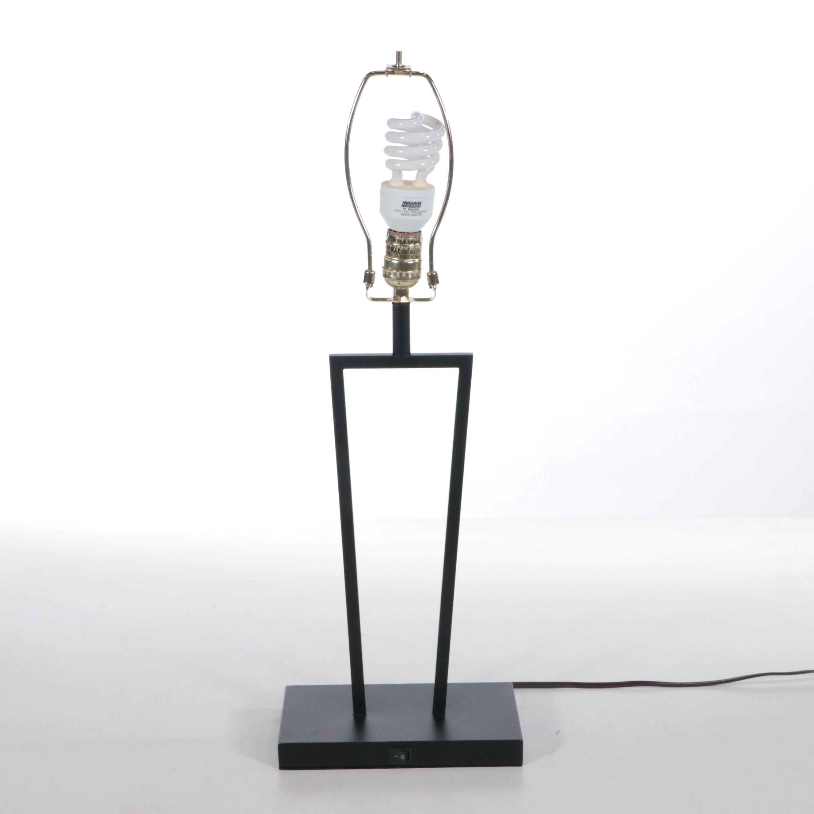 Pair of Cole Minimalist Metal Table Lamps with Rectangular Shades and USB Ports