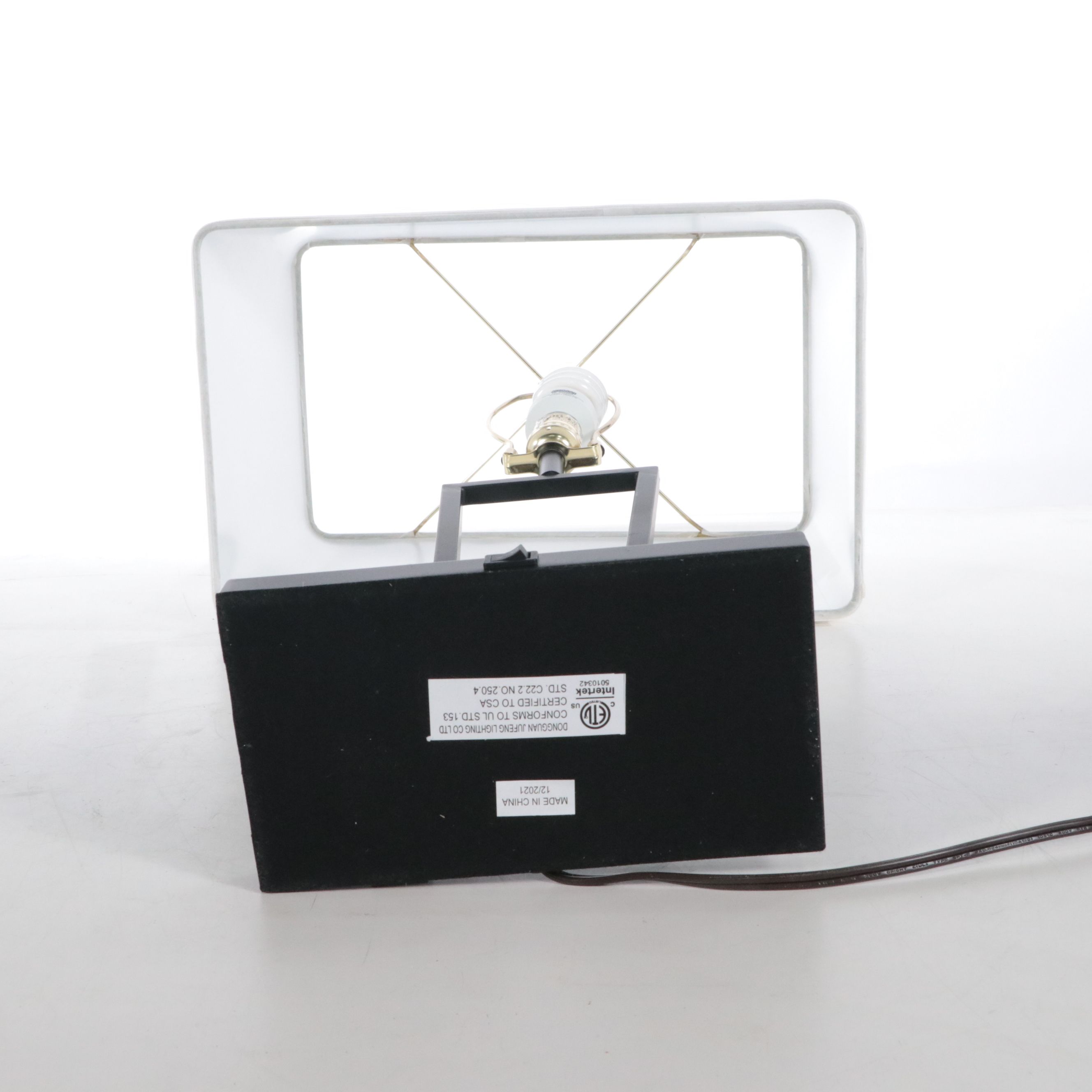 Pair of Cole Minimalist Metal Table Lamps with Rectangular Shades and USB Ports