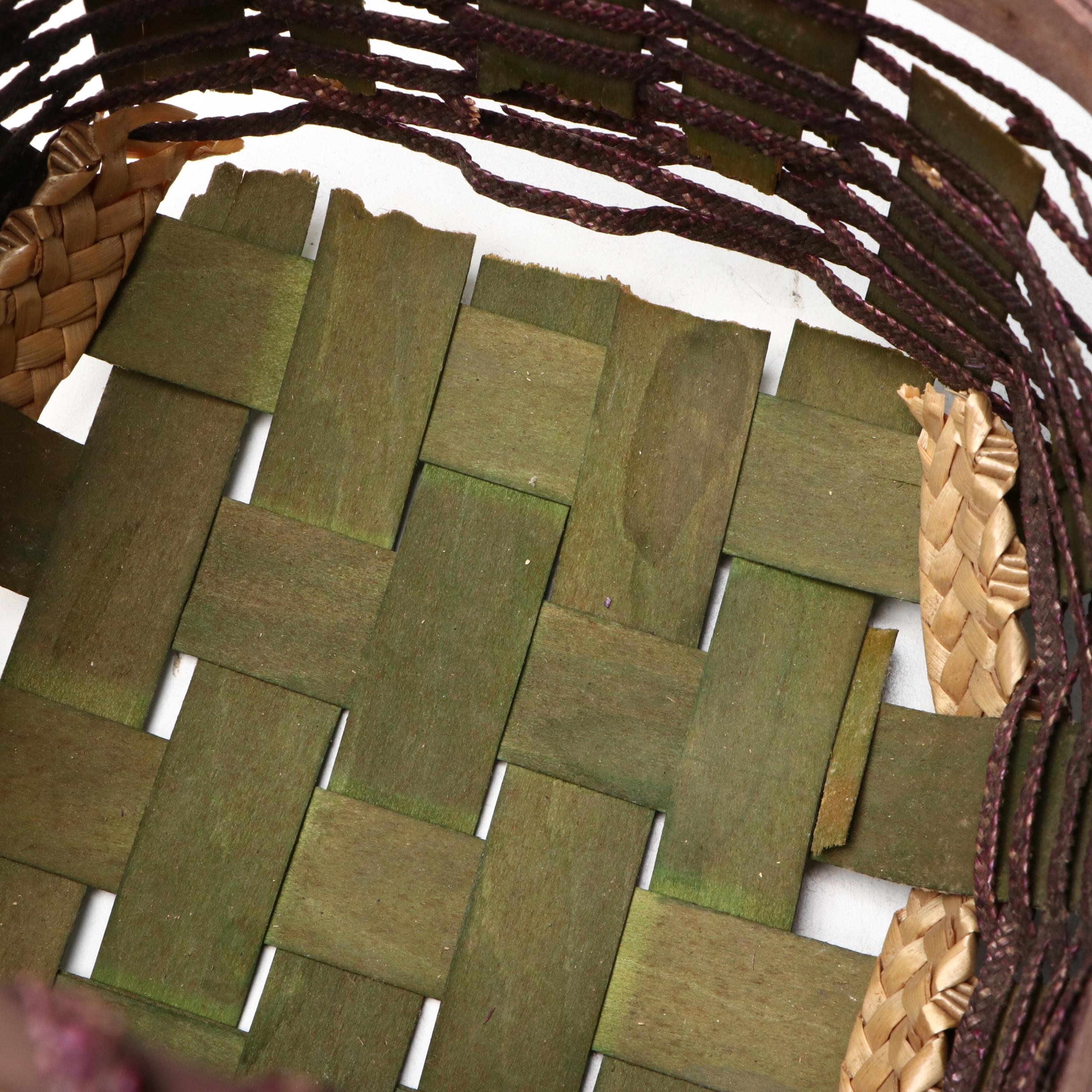 Chinese Style Lidded with Other Baskets with Bamboo Footed Tray