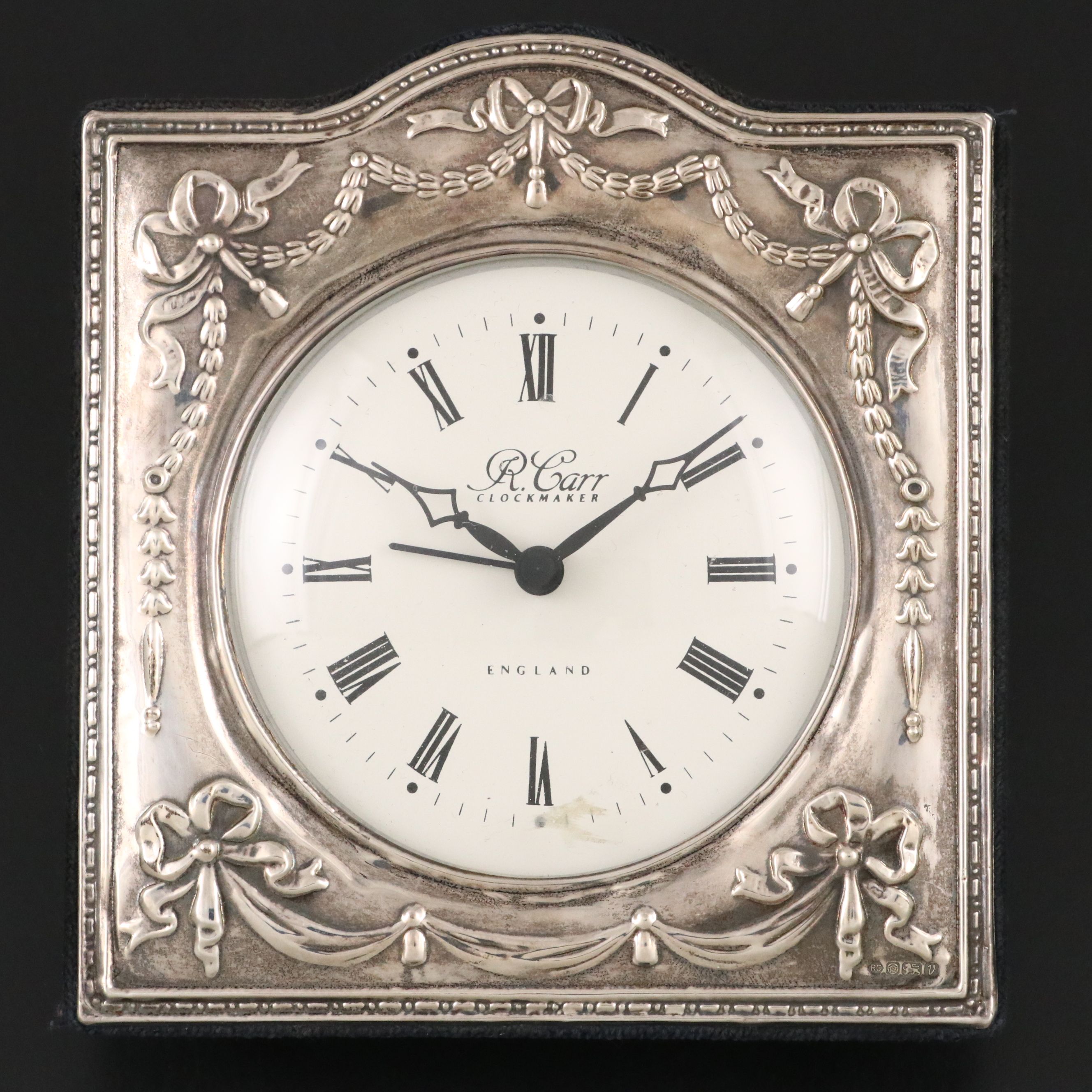 Carr's English Sterling Silver Desk Clock, 1995