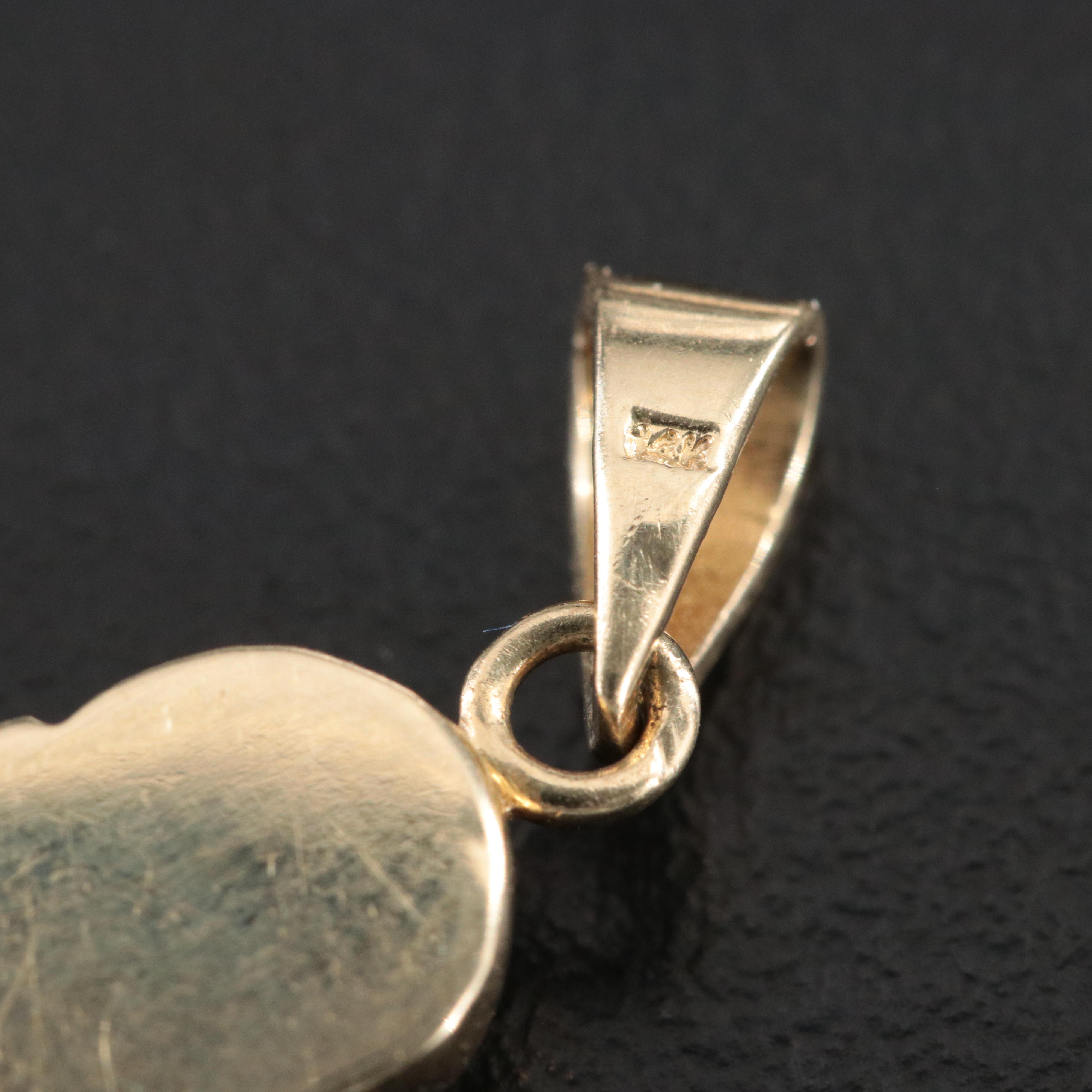 14K Two-Tone Mezuzah Pendant