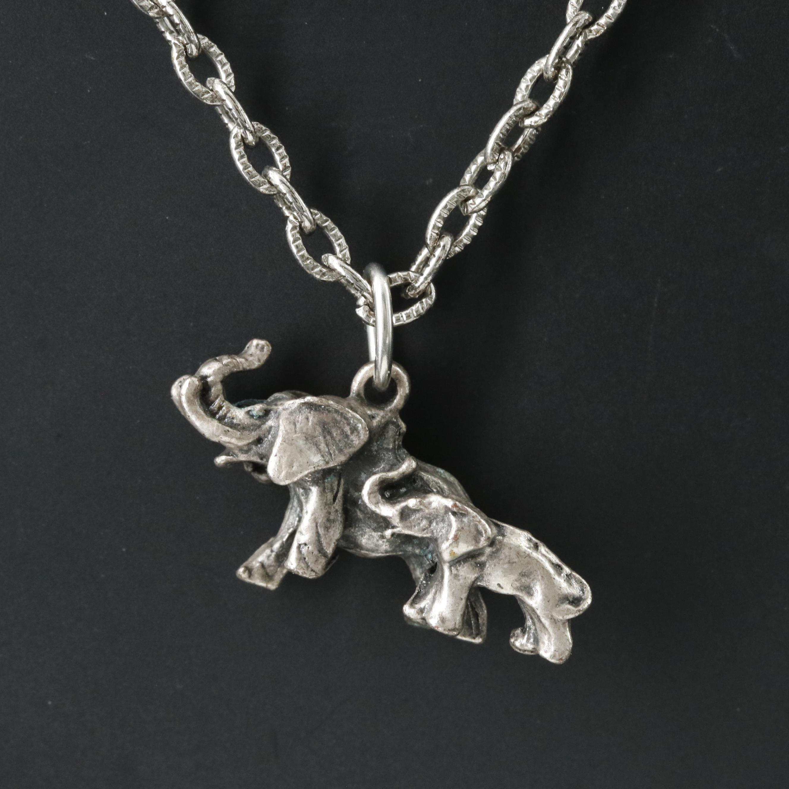 Elephant Mother and Baby Necklace
