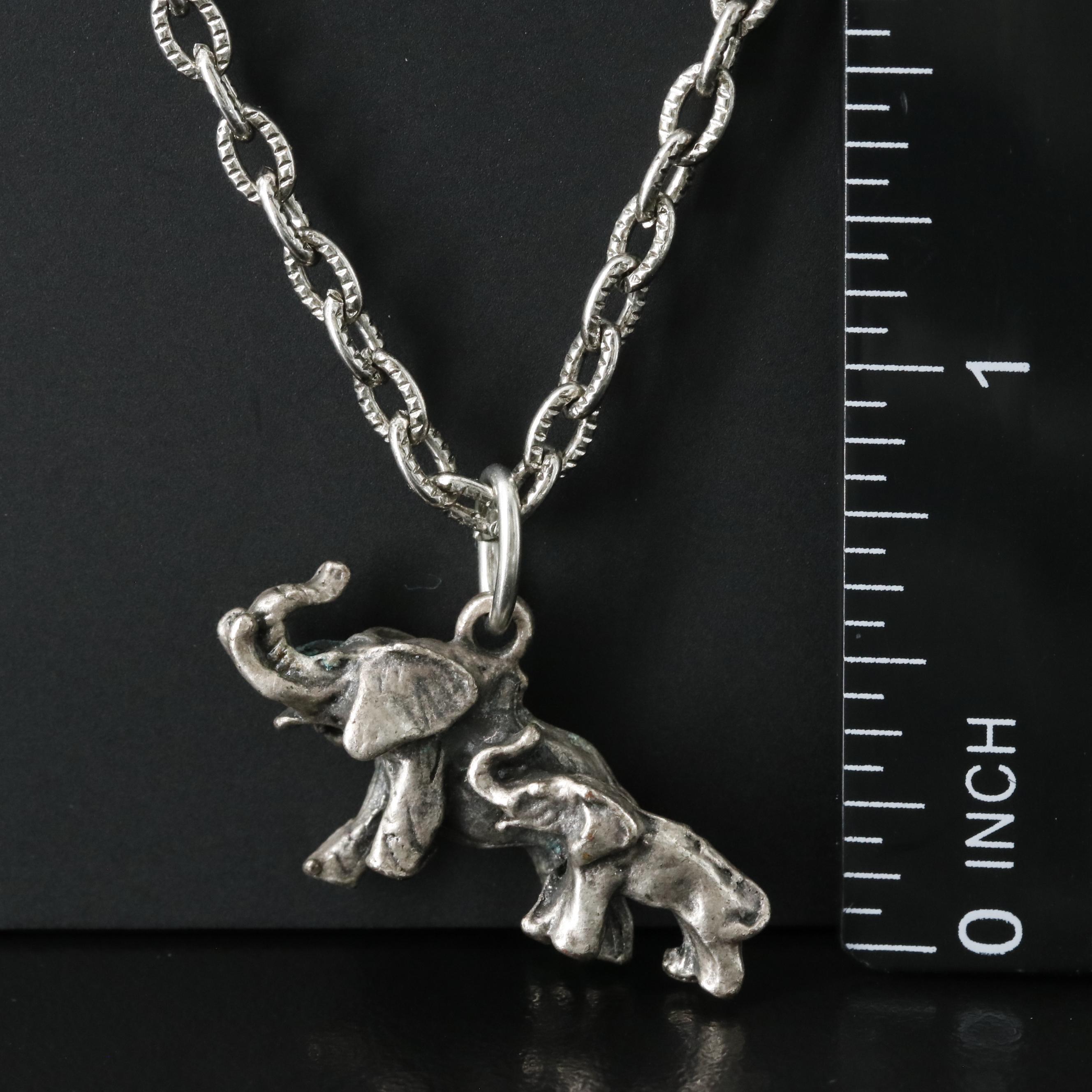 Elephant Mother and Baby Necklace