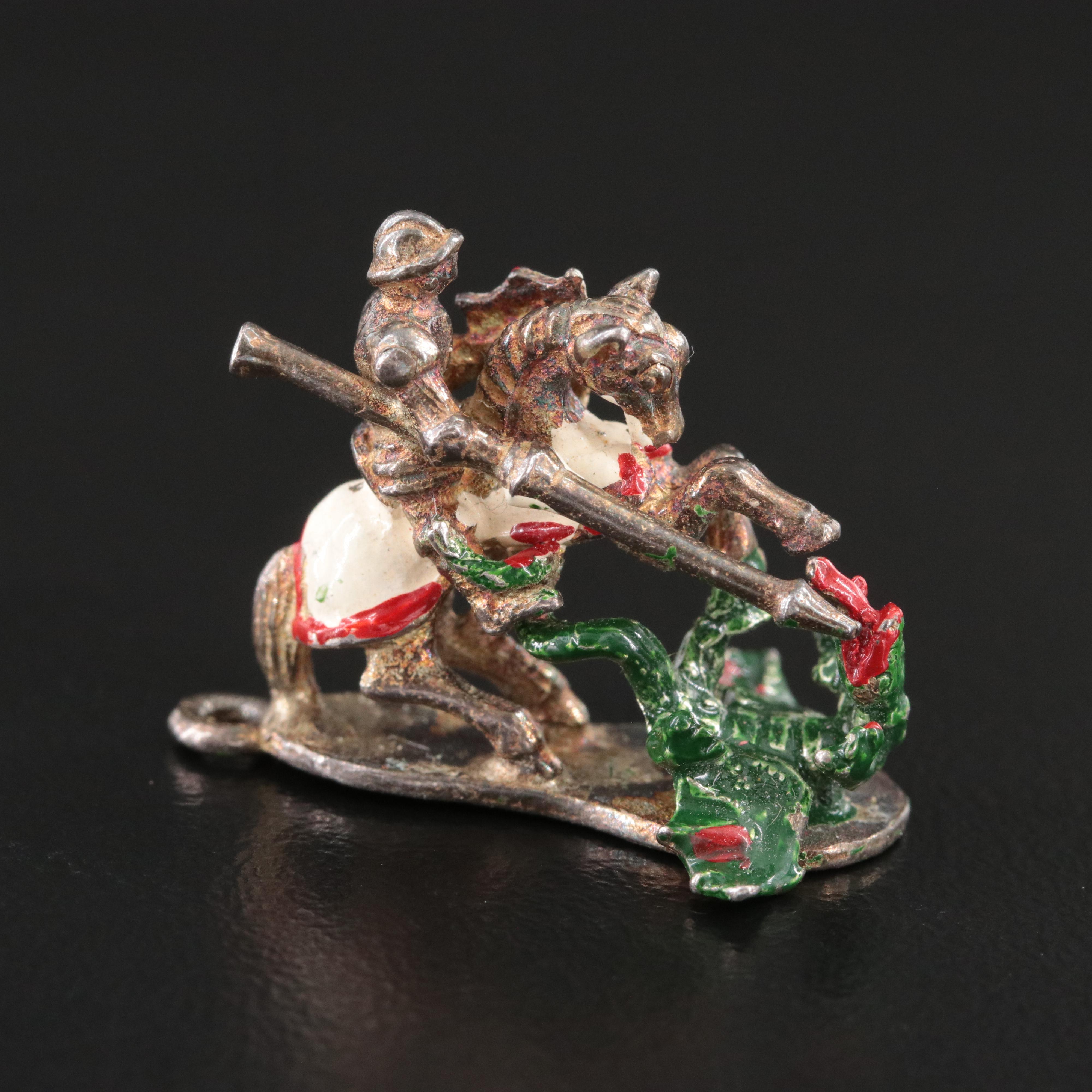 Sterling St. George and the Dragon Pendant