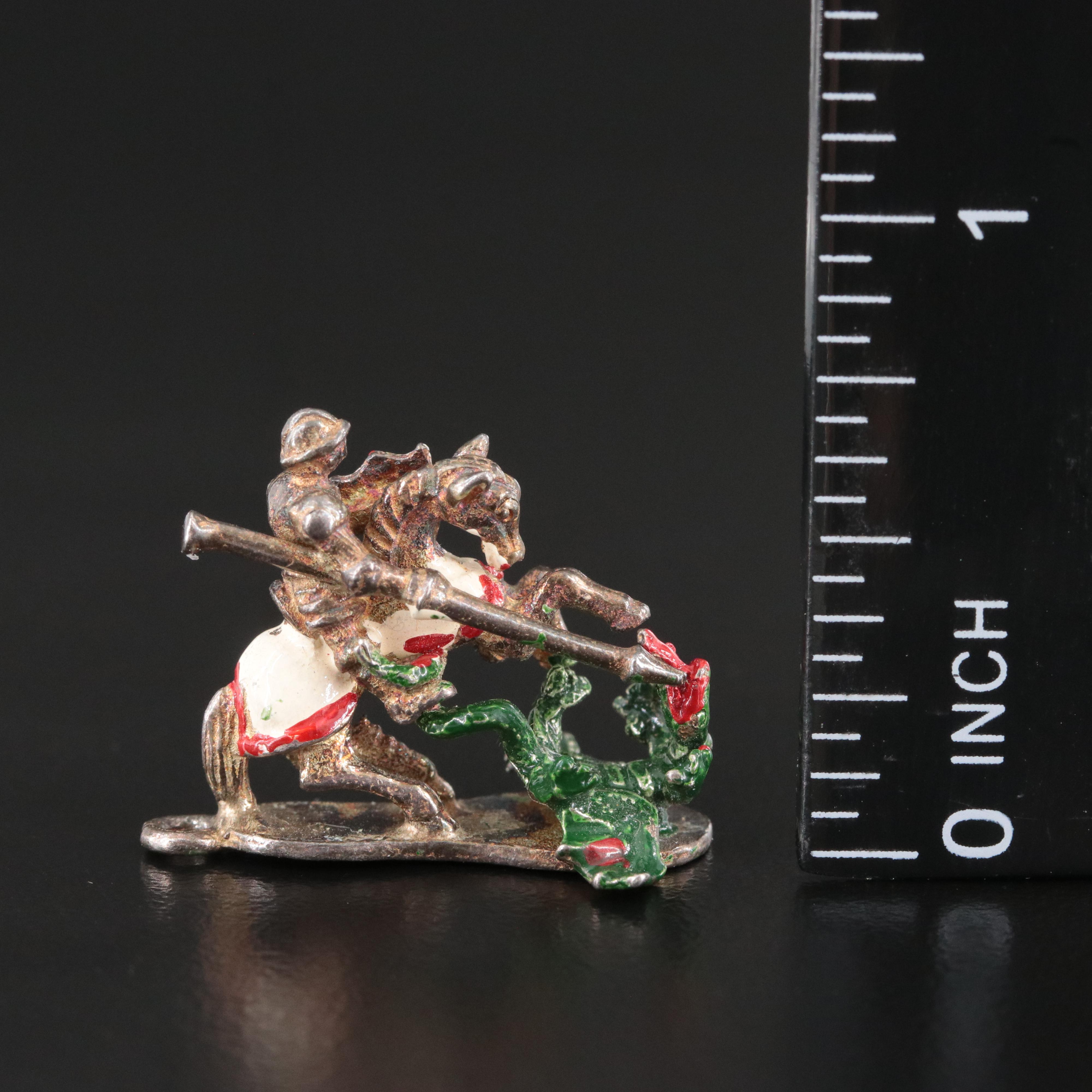 Sterling St. George and the Dragon Pendant