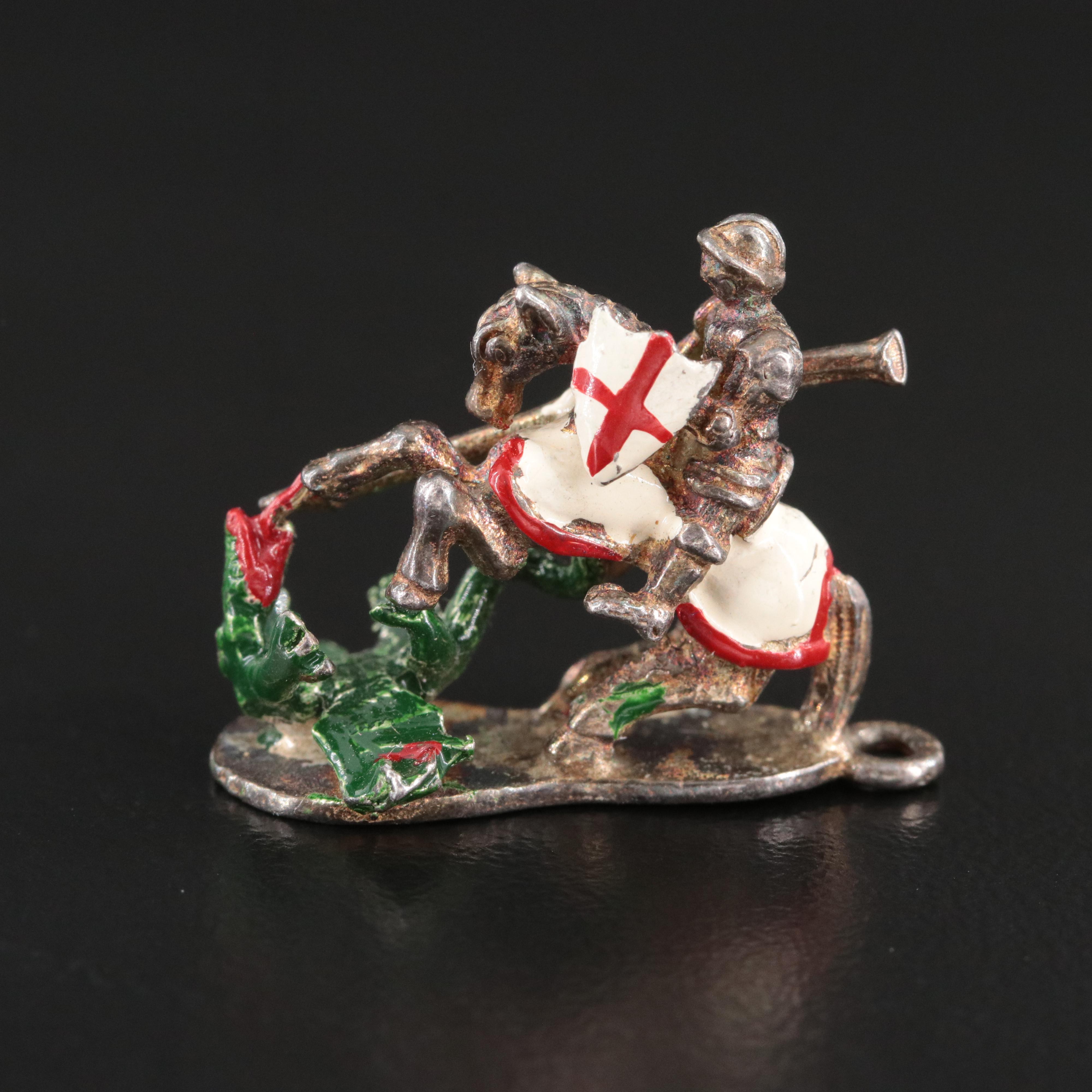 Sterling St. George and the Dragon Pendant
