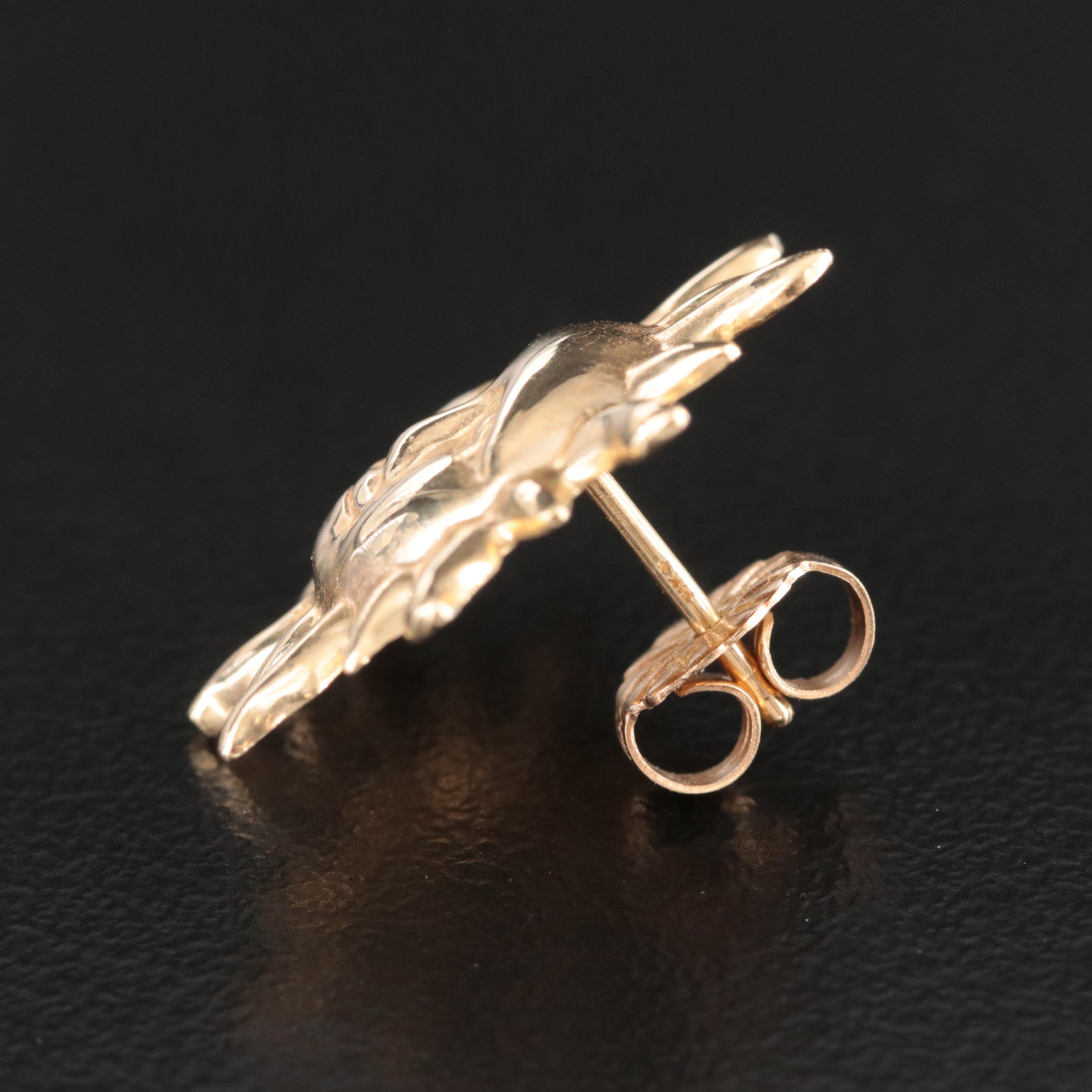 14K Sun Face Earrings