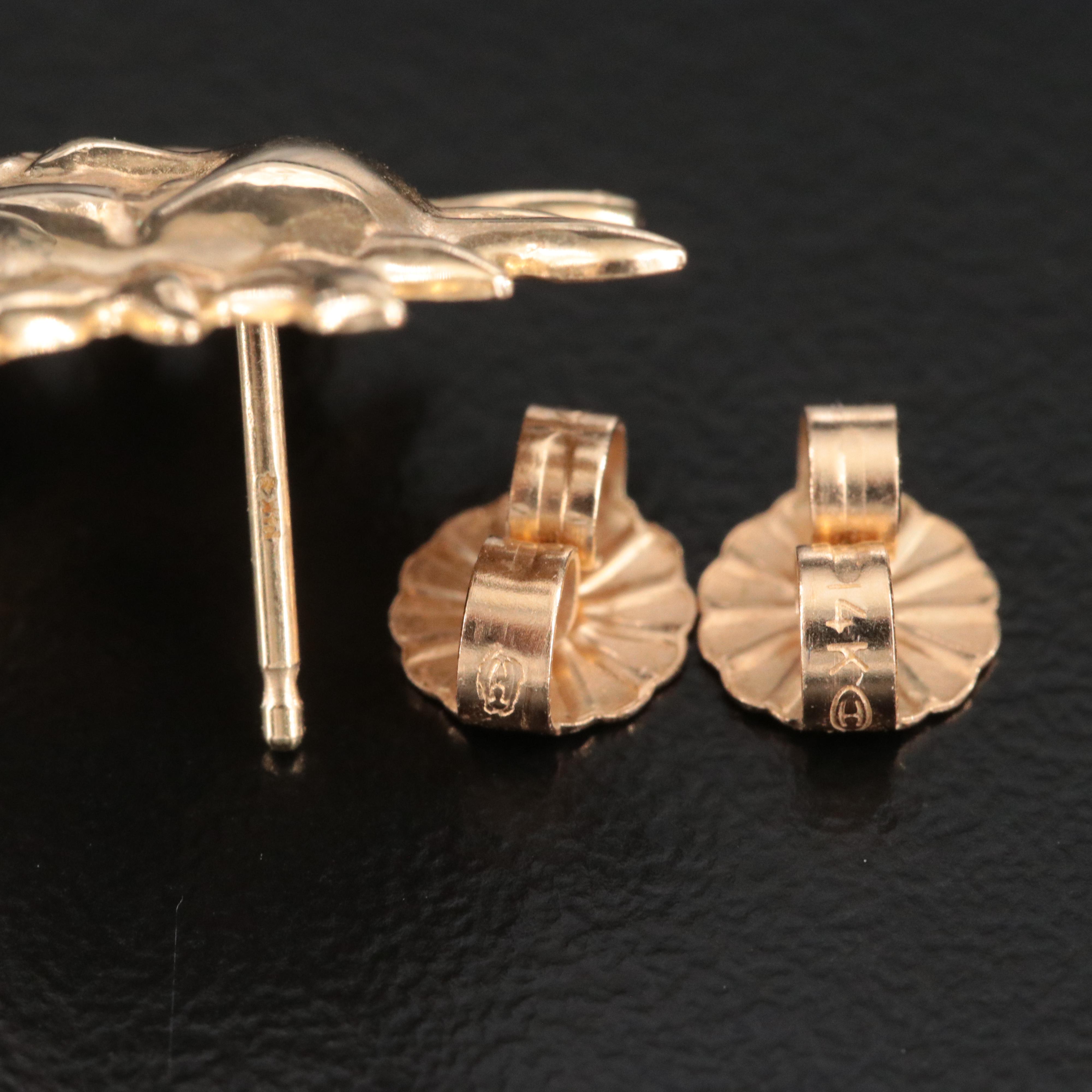 14K Sun Face Earrings