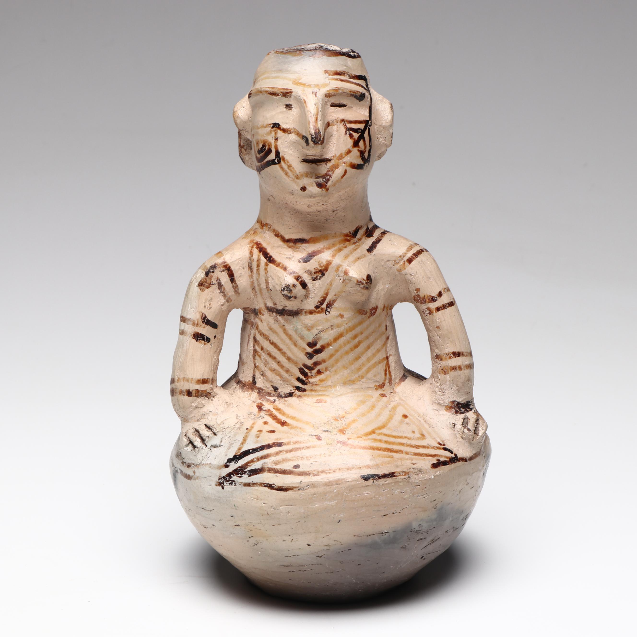 Amazonian Guahibo Effigy Jar and Karajá Tribe Earthenware Figural Group