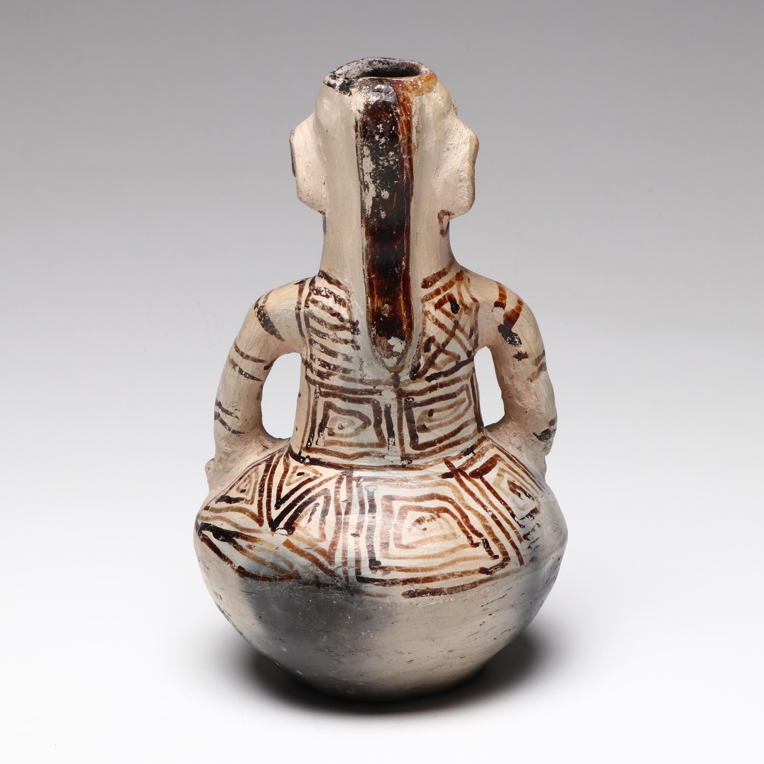 Amazonian Guahibo Effigy Jar and Karajá Tribe Earthenware Figural Group