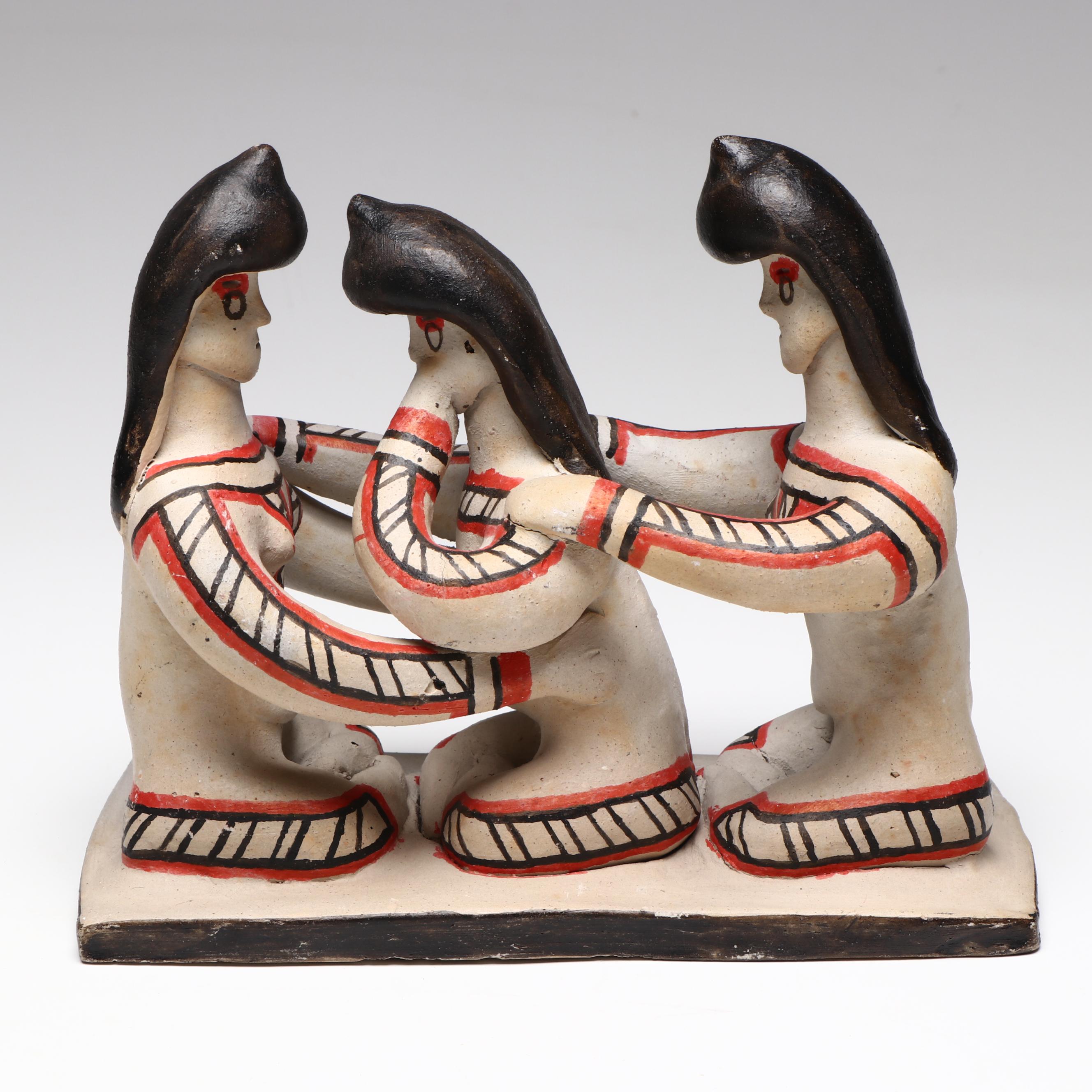 Amazonian Guahibo Effigy Jar and Karajá Tribe Earthenware Figural Group