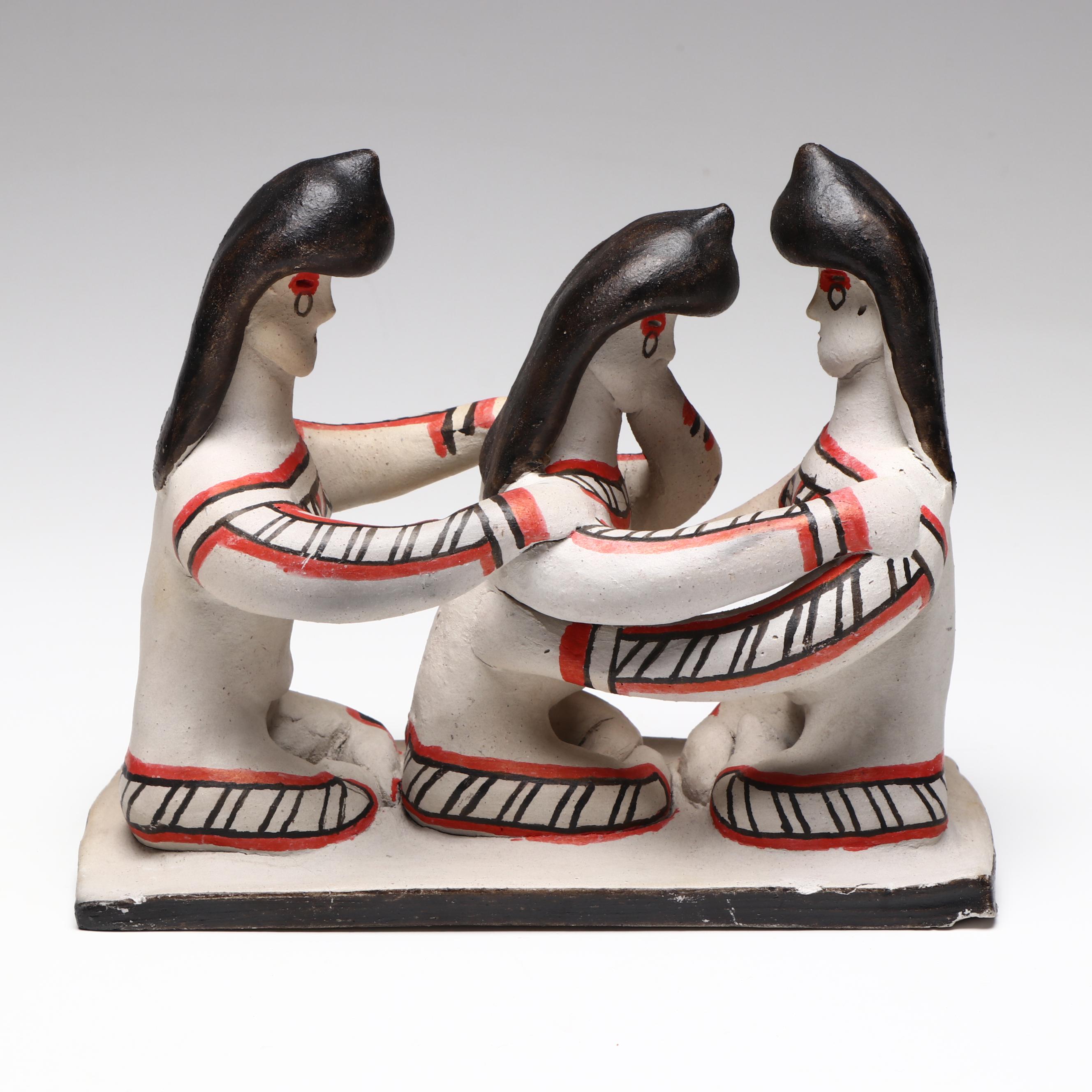 Amazonian Guahibo Effigy Jar and Karajá Tribe Earthenware Figural Group