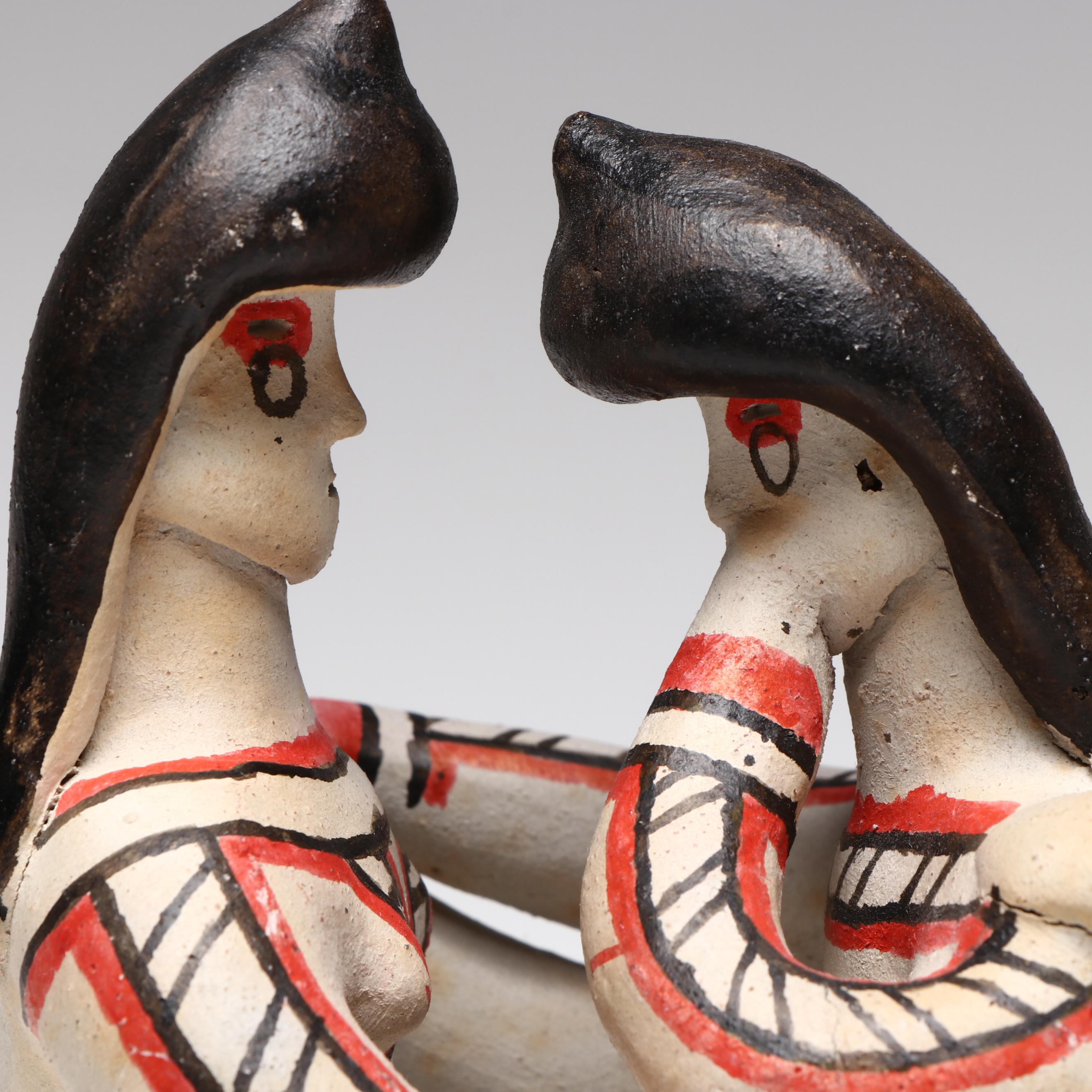 Amazonian Guahibo Effigy Jar and Karajá Tribe Earthenware Figural Group