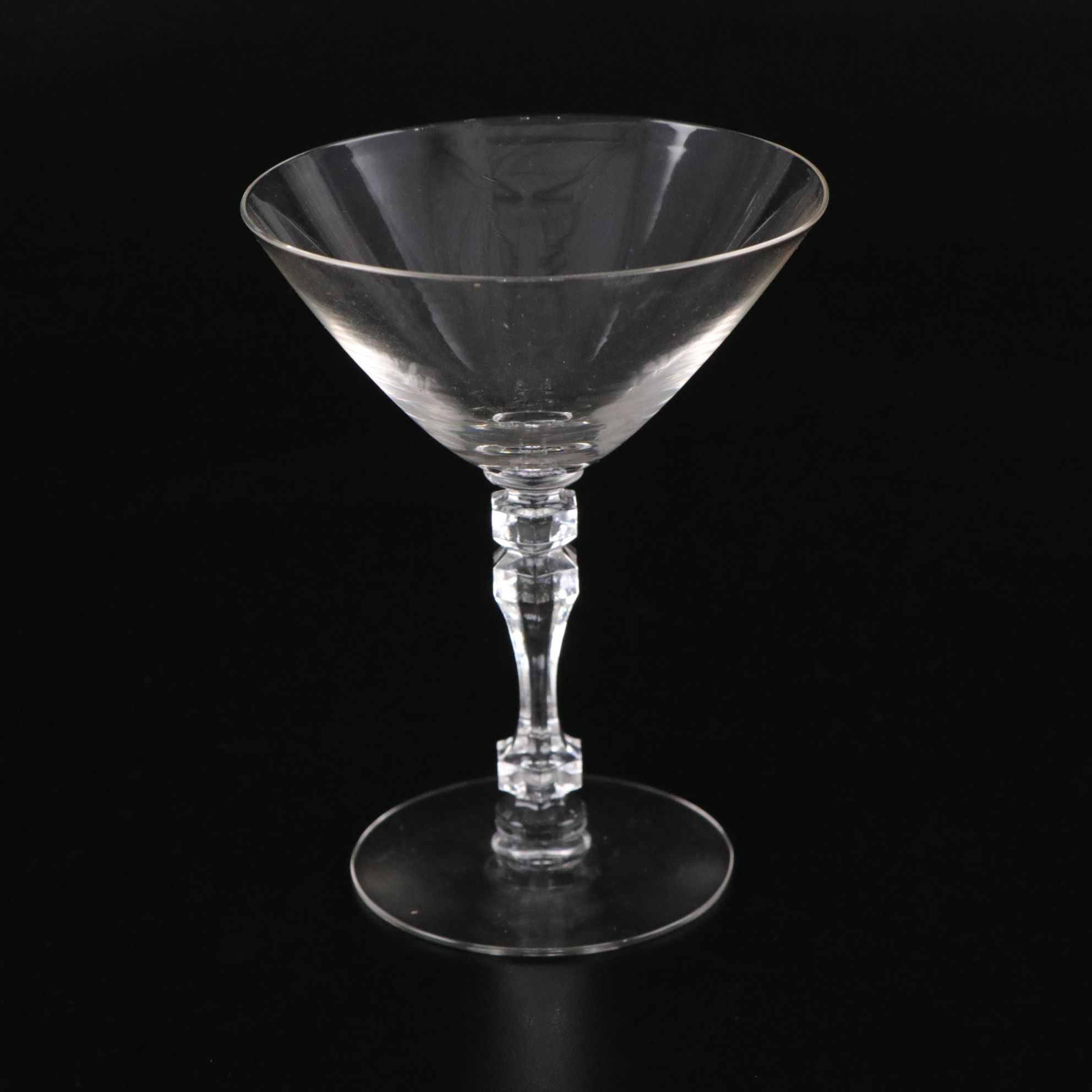 Val St. Lambert Crystal Bowl with Tiffin-Franciscan "Montclair" Cocktail Stems