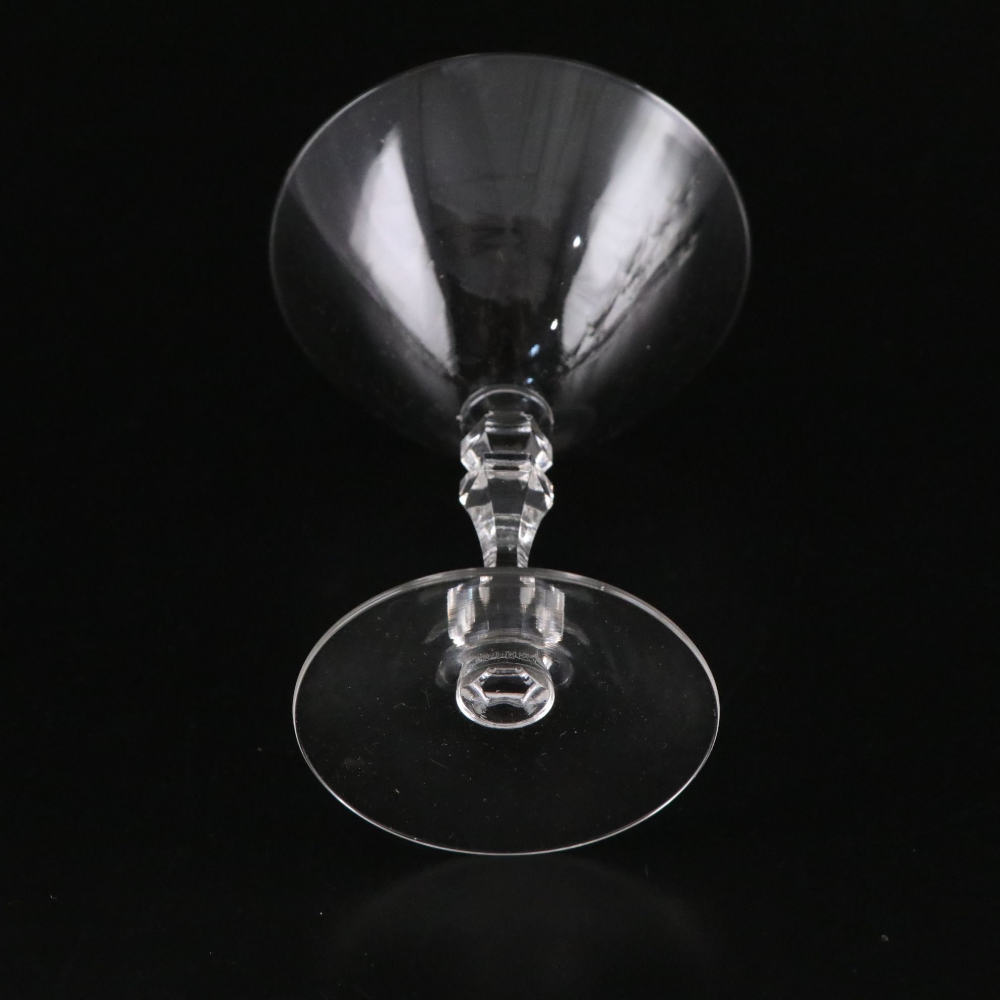Val St. Lambert Crystal Bowl with Tiffin-Franciscan "Montclair" Cocktail Stems