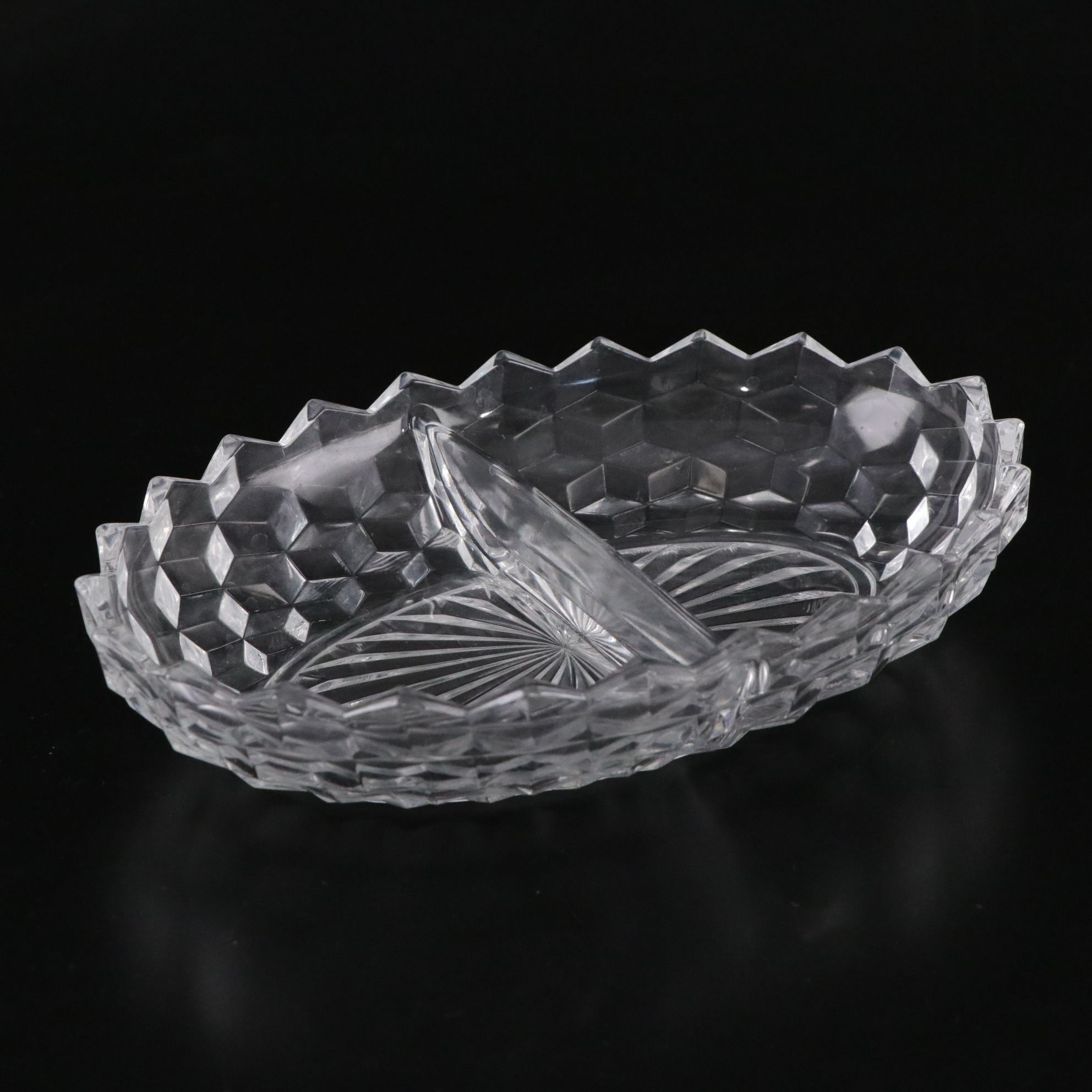 Val St. Lambert Crystal Bowl with Tiffin-Franciscan "Montclair" Cocktail Stems