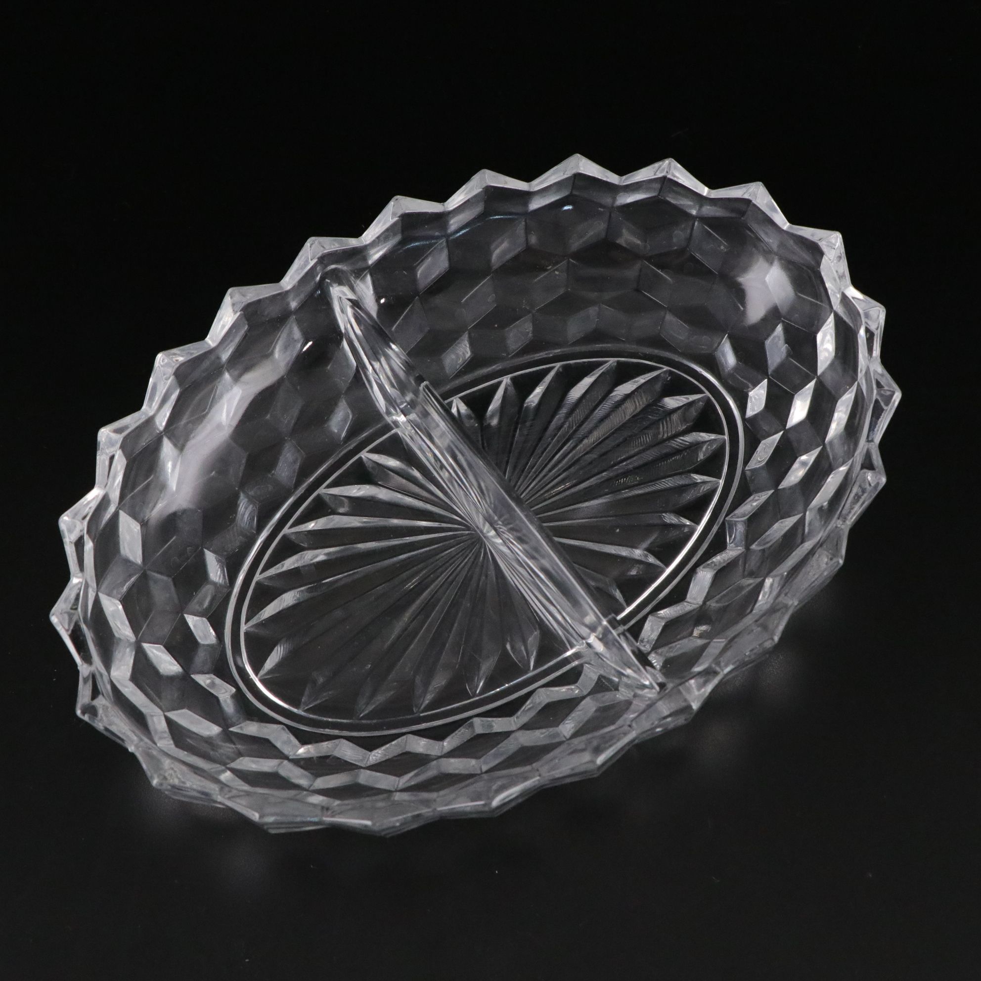 Val St. Lambert Crystal Bowl with Tiffin-Franciscan "Montclair" Cocktail Stems