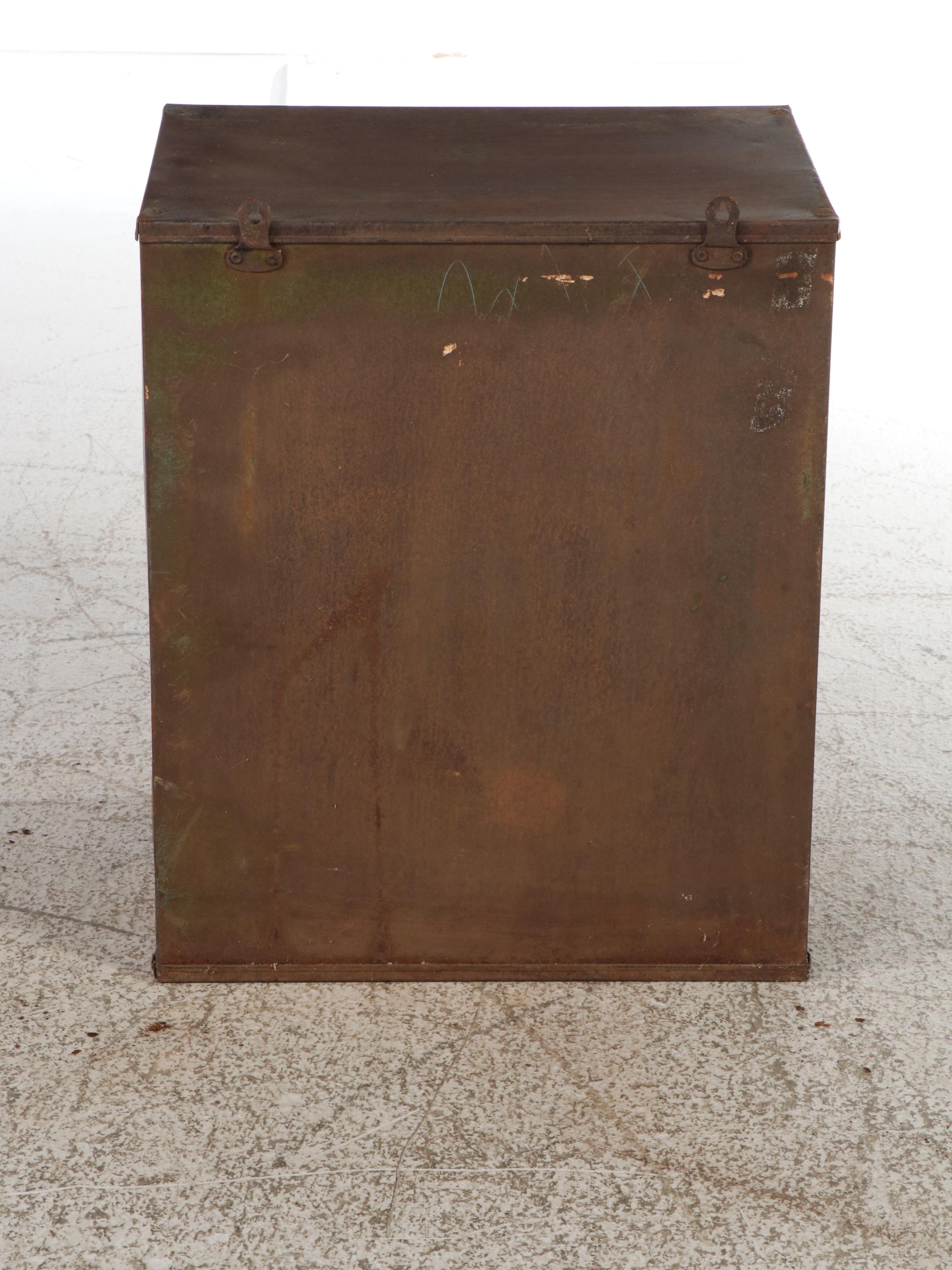 Patinated Metal Wall-Mount Larder Safe / Ventilated Cabinet, Early 20th Cenutury