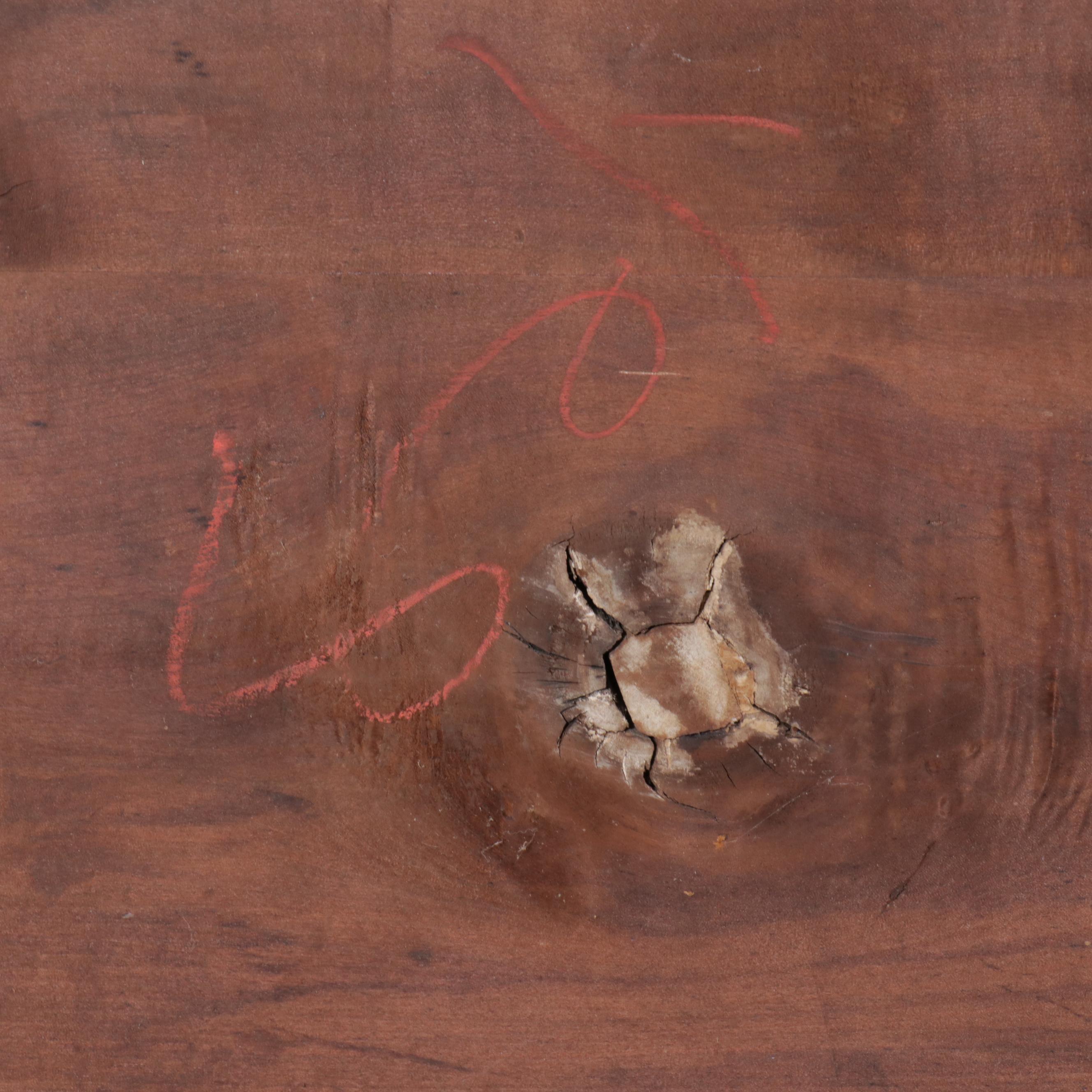 Early American Blue Painted Pine Slant-Top Lift-Lid Chest with Dovetailing