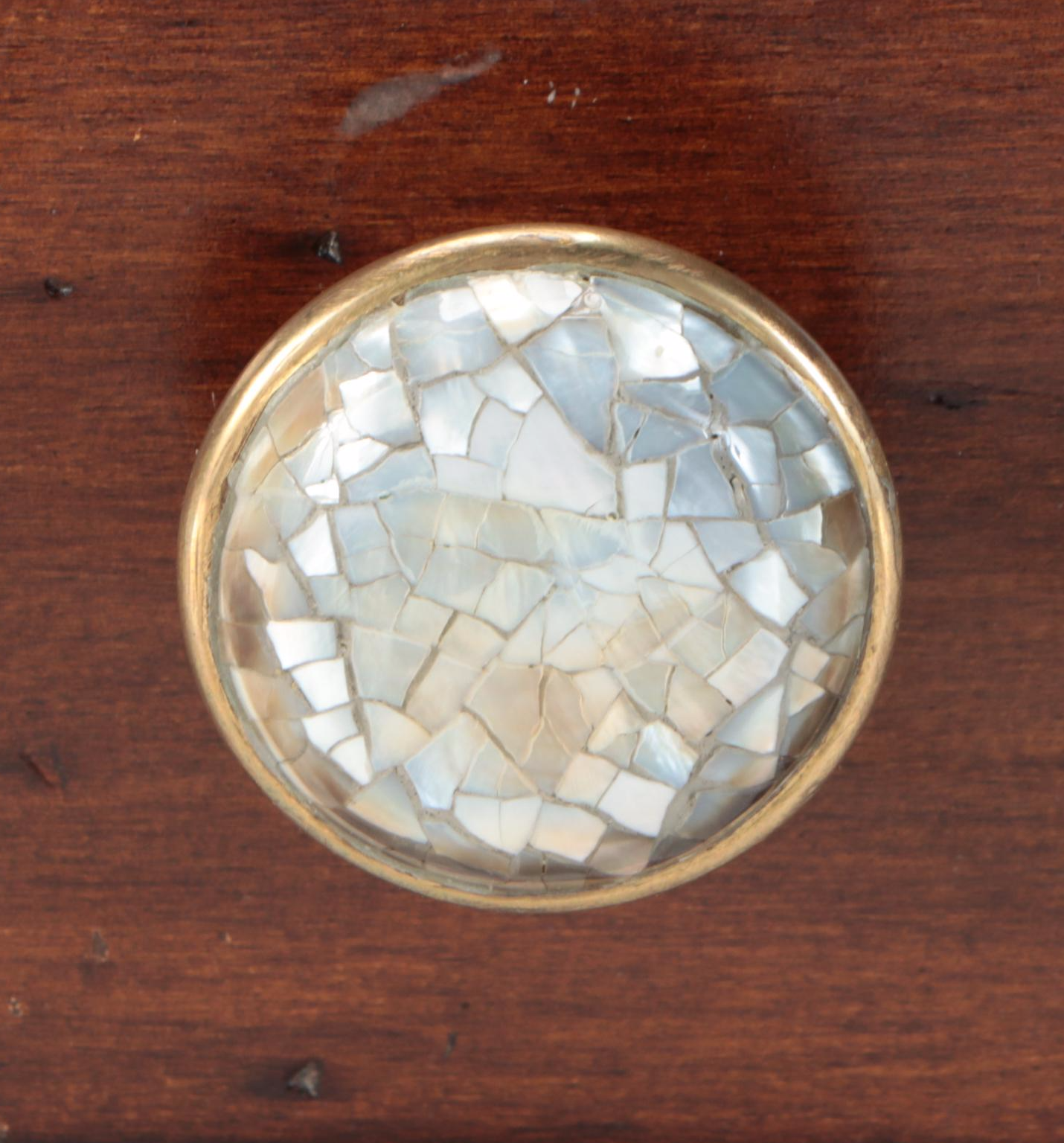 Maitland-Smith Wrought Iron Two-Tier Dressing Stand with Mother-of-Pearl Accents