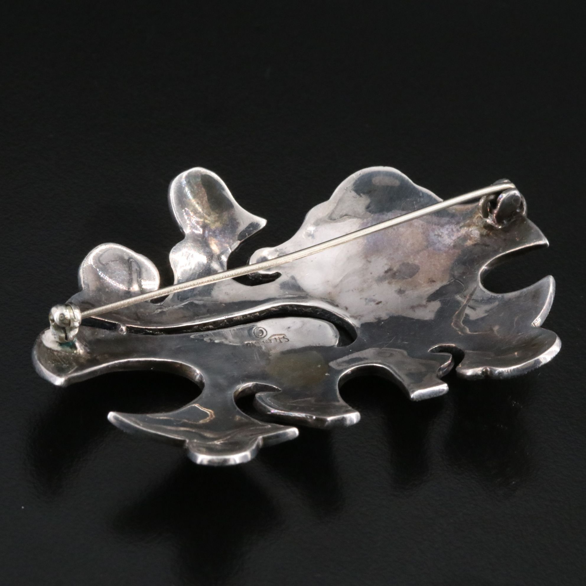Sterling Marcasite Puzzle Piece Brooch