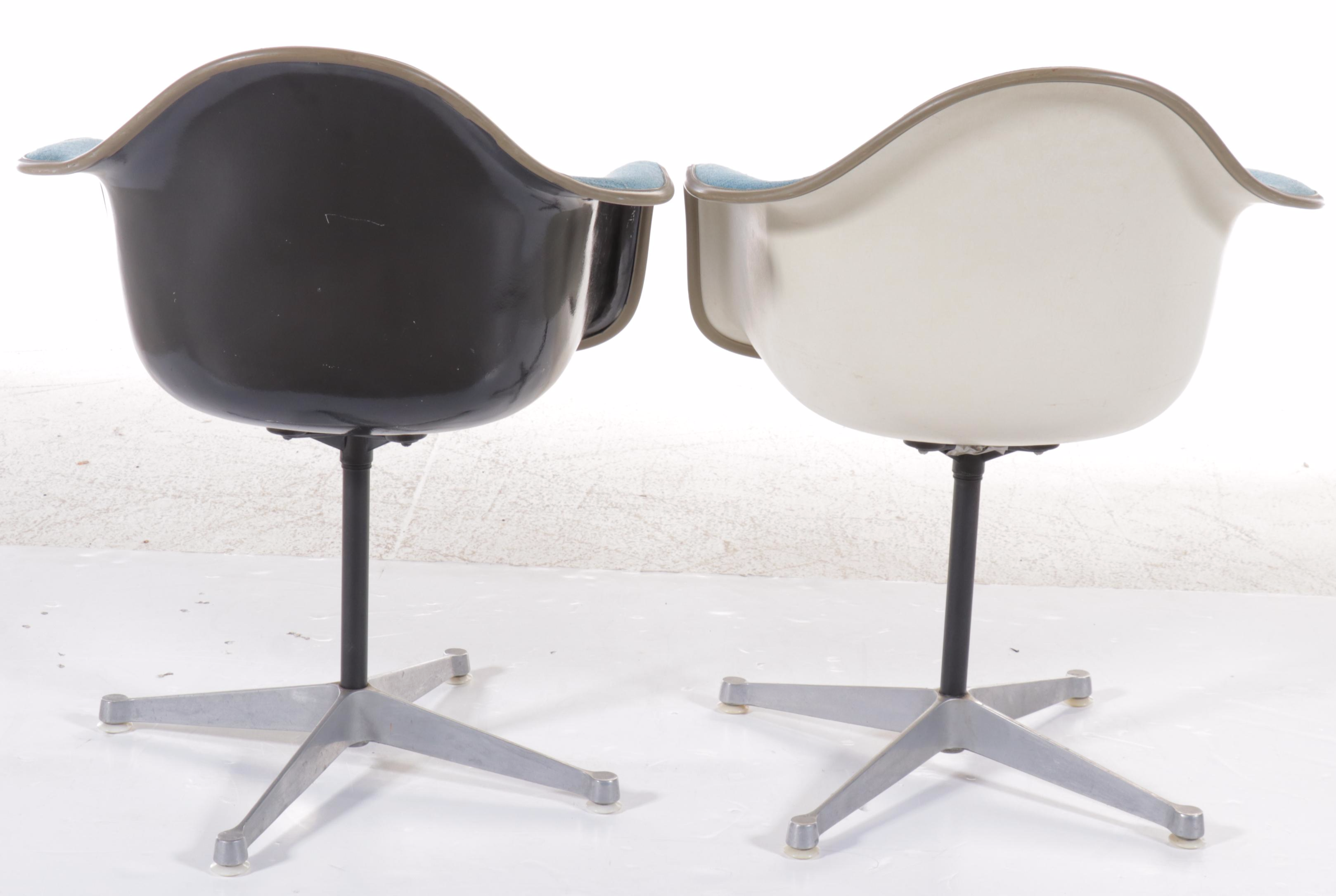 Pair of Charles and Ray Eames for Herman Miller PAC Fiberglass Shell Chairs