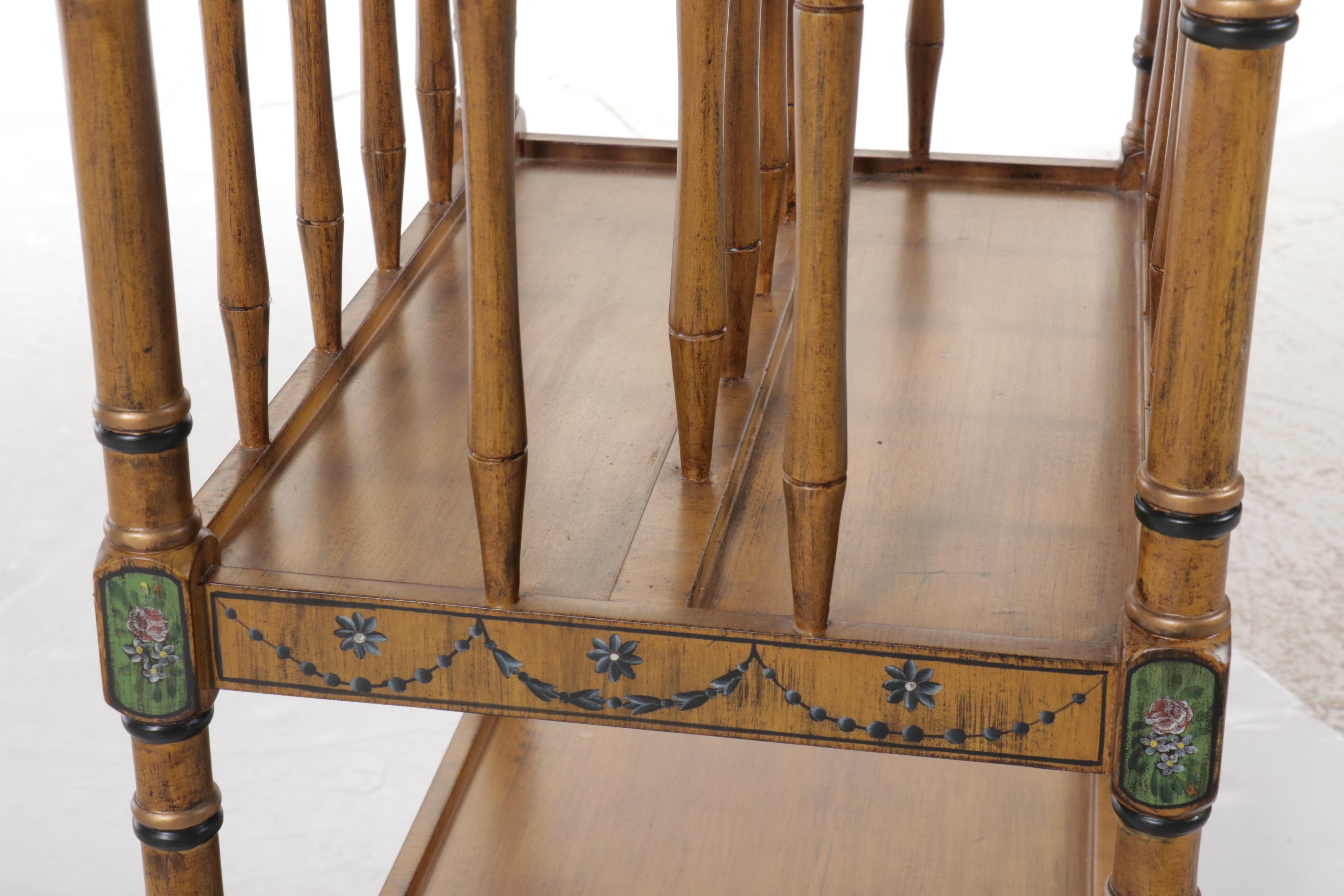 Regency Style Paint-Decorated Wood Magazine Rack, 1930s