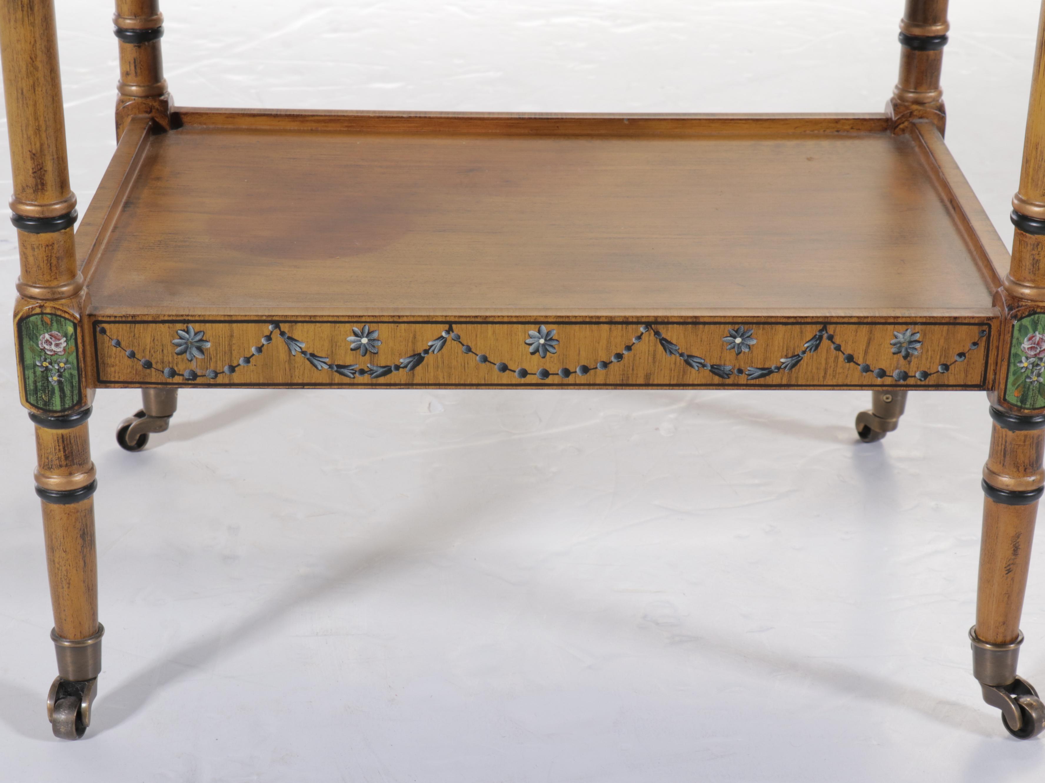 Regency Style Paint-Decorated Wood Magazine Rack, 1930s