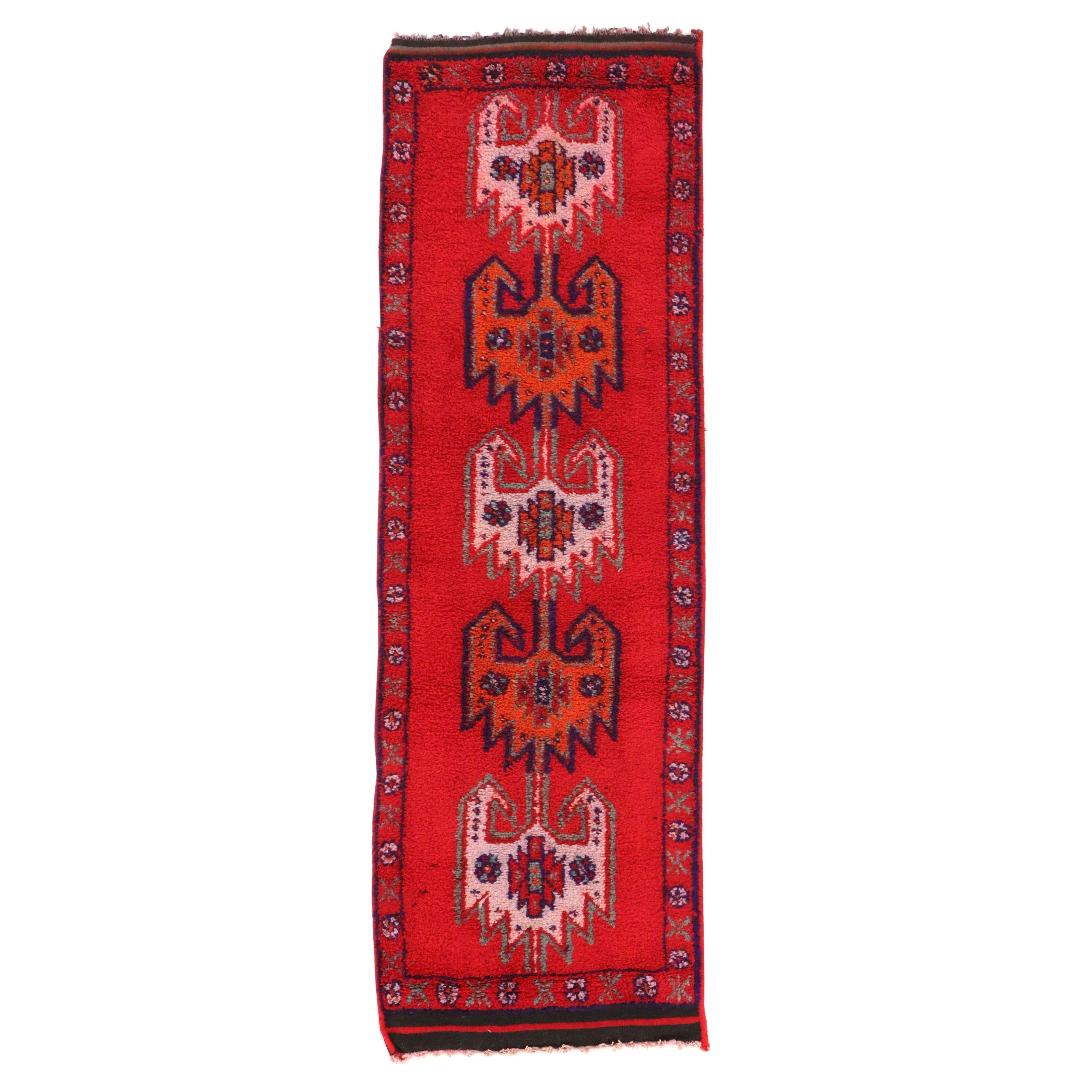 3'5 x 10'9 Hand-Knotted Turkish Village Carpet Runner