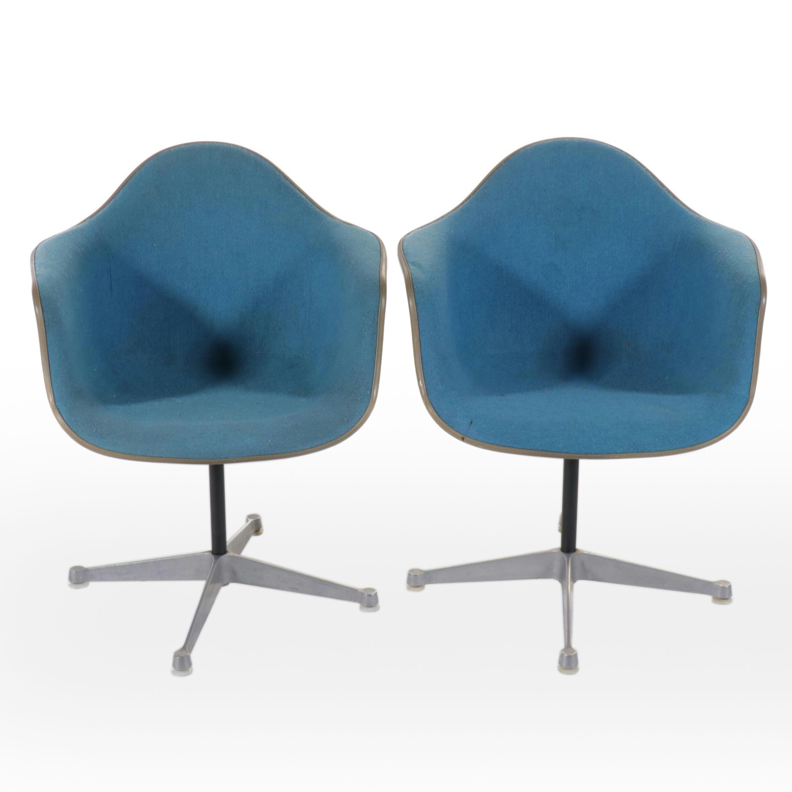 Pair of Charles and Ray Eames for Herman Miller PAC Fiberglass Shell Chairs