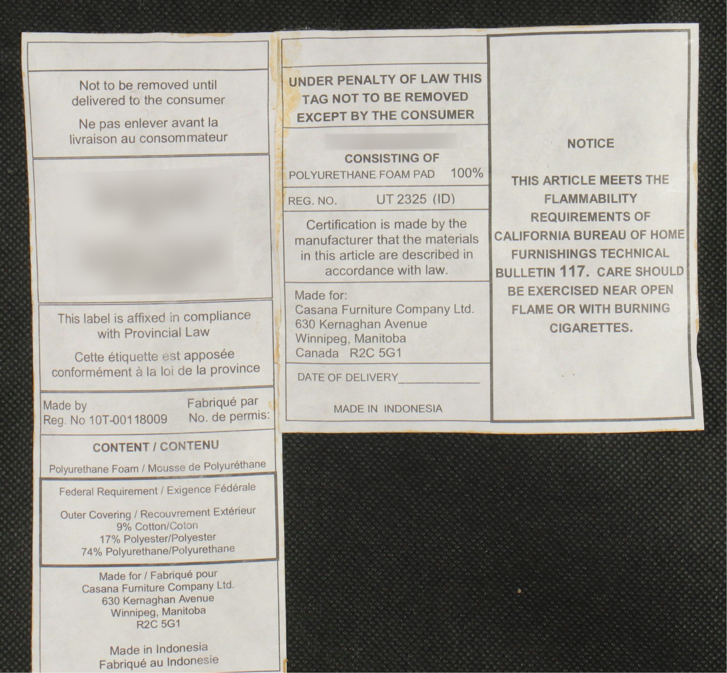 Contemporary Casana Dining Table and Six Chairs