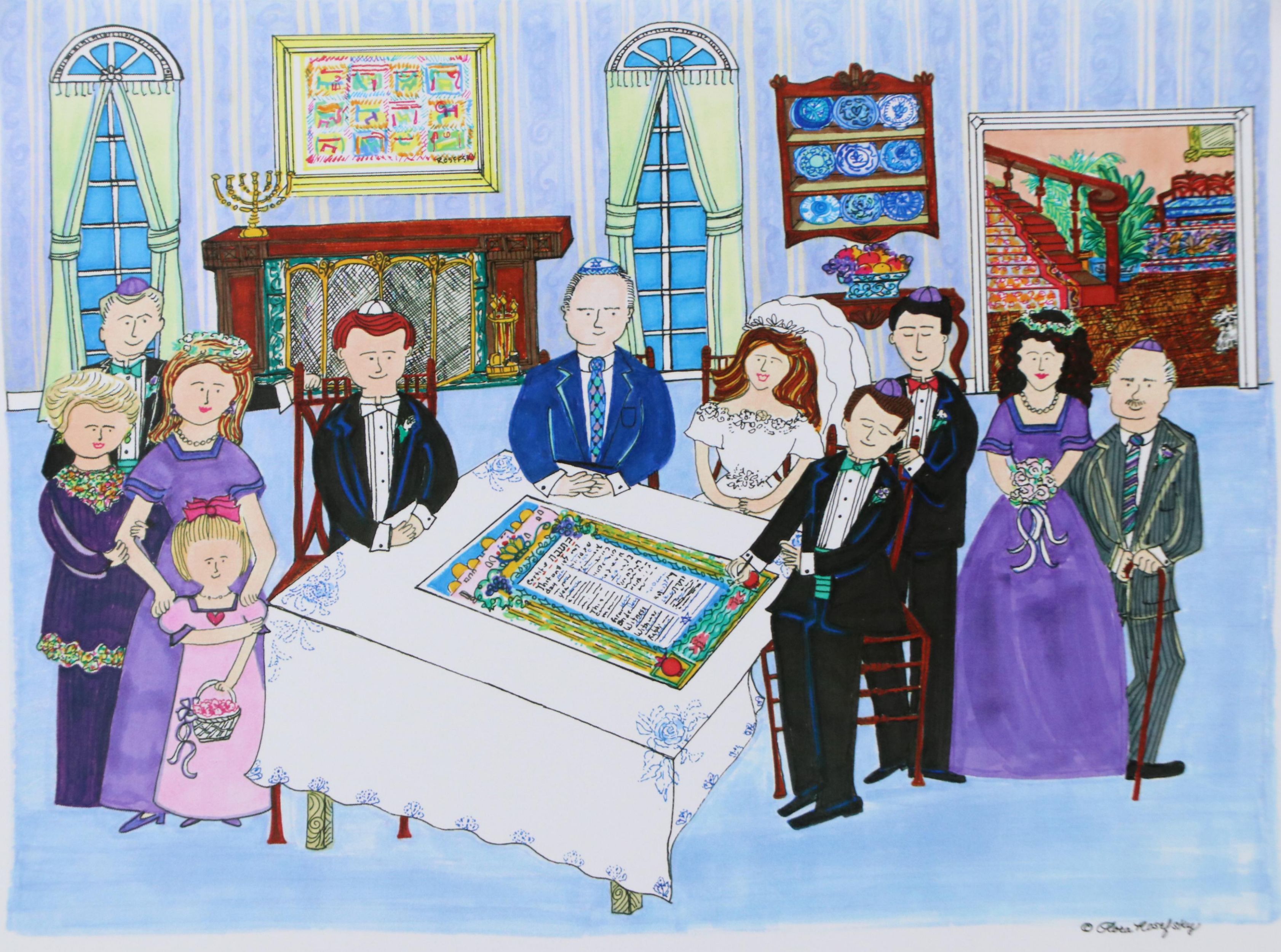 Flora Rosefsky Judaic Photomechanical Print, Late 20th Century